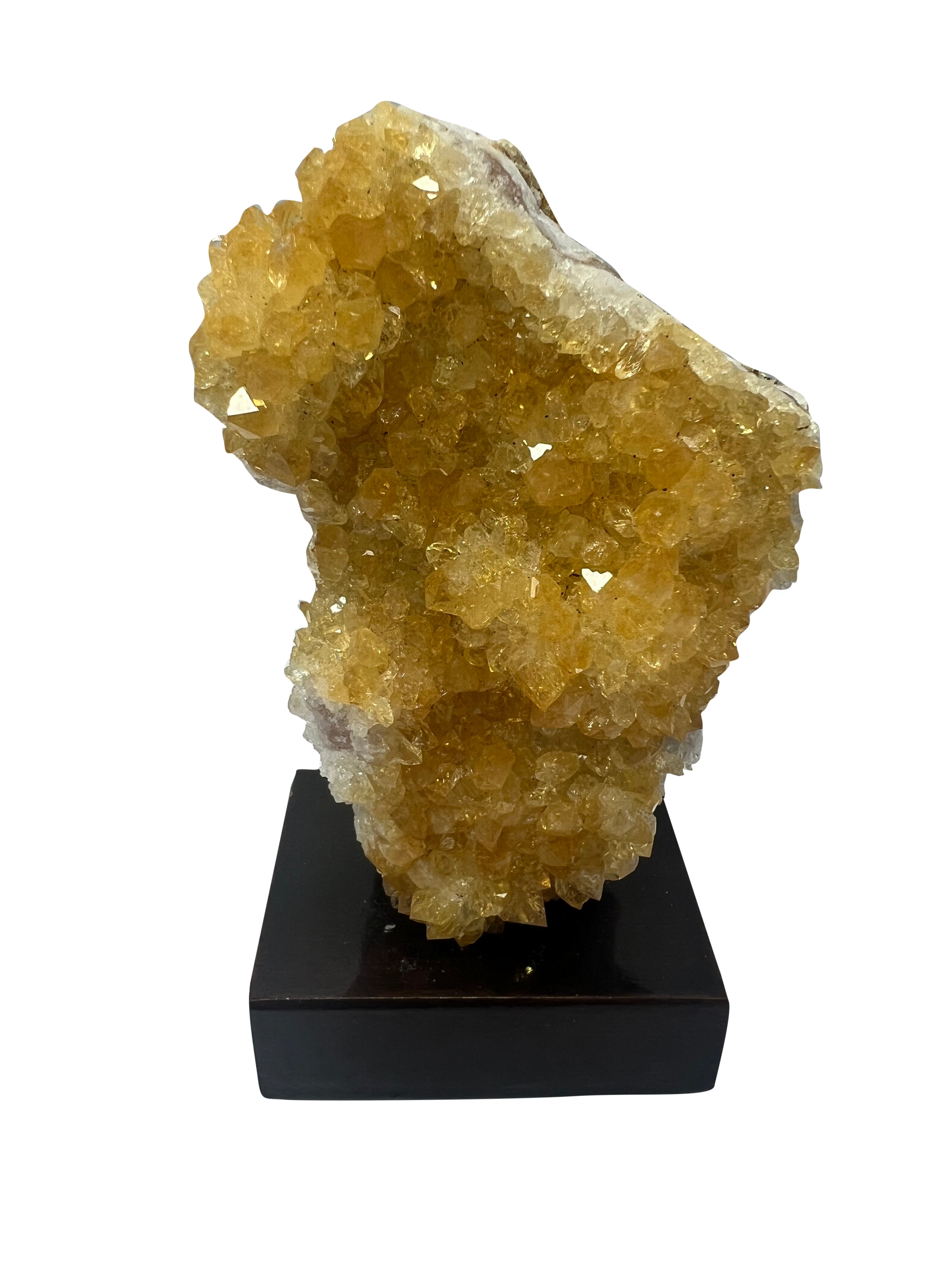 Citrine Cluster on Wood Stand - 3