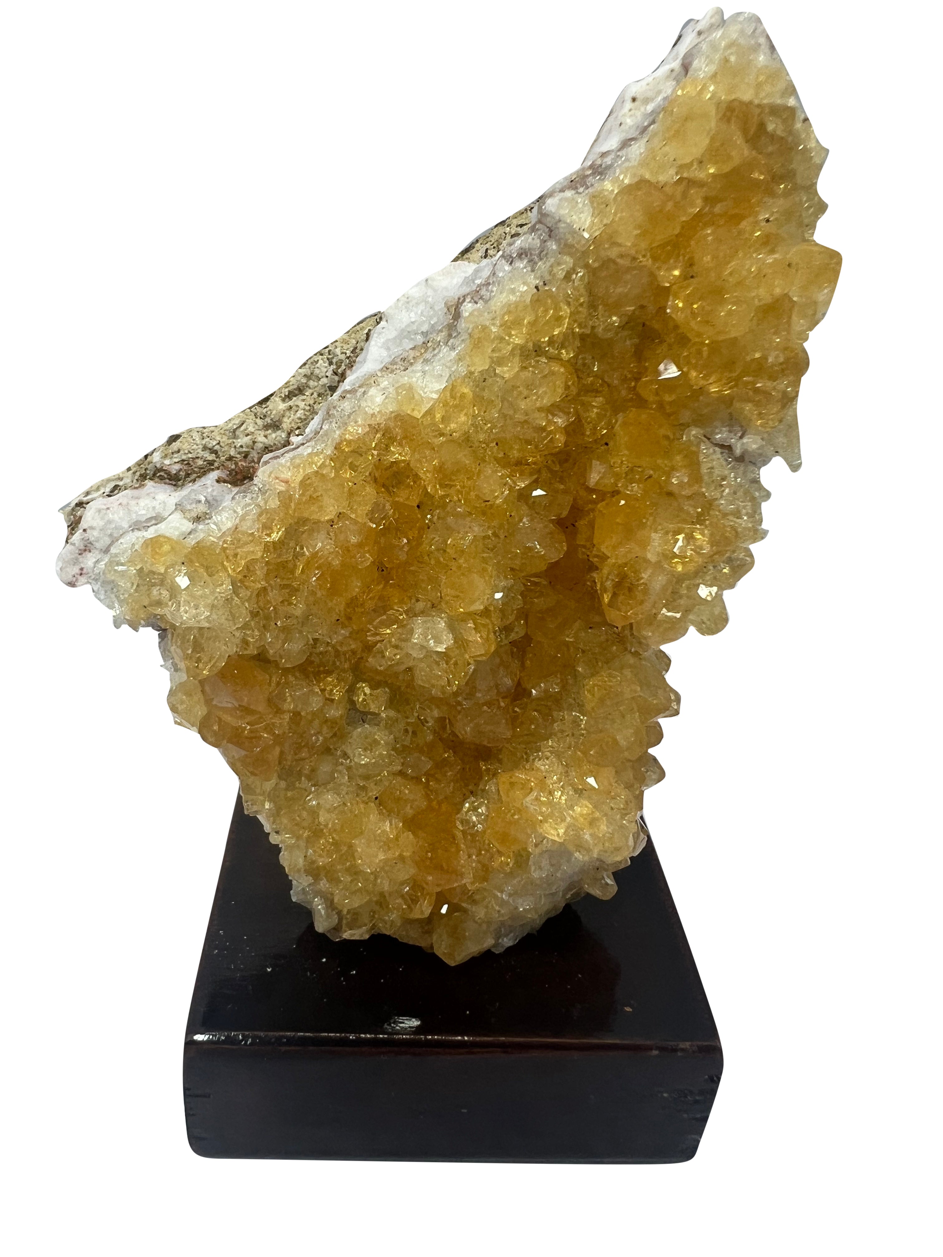 Citrine Cluster on Wood Stand - 6
