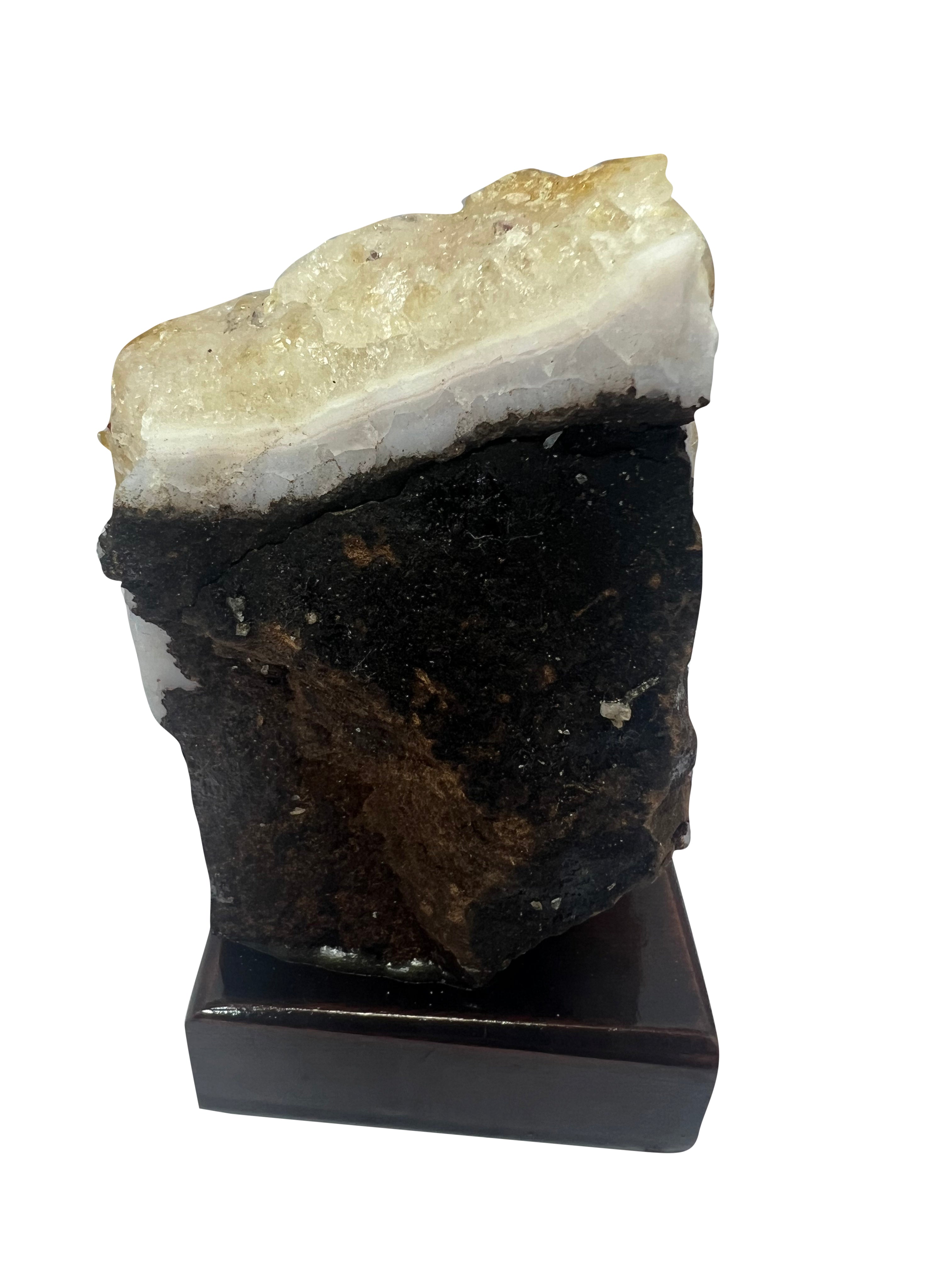 Citrine Cluster on Wood Stand - 8