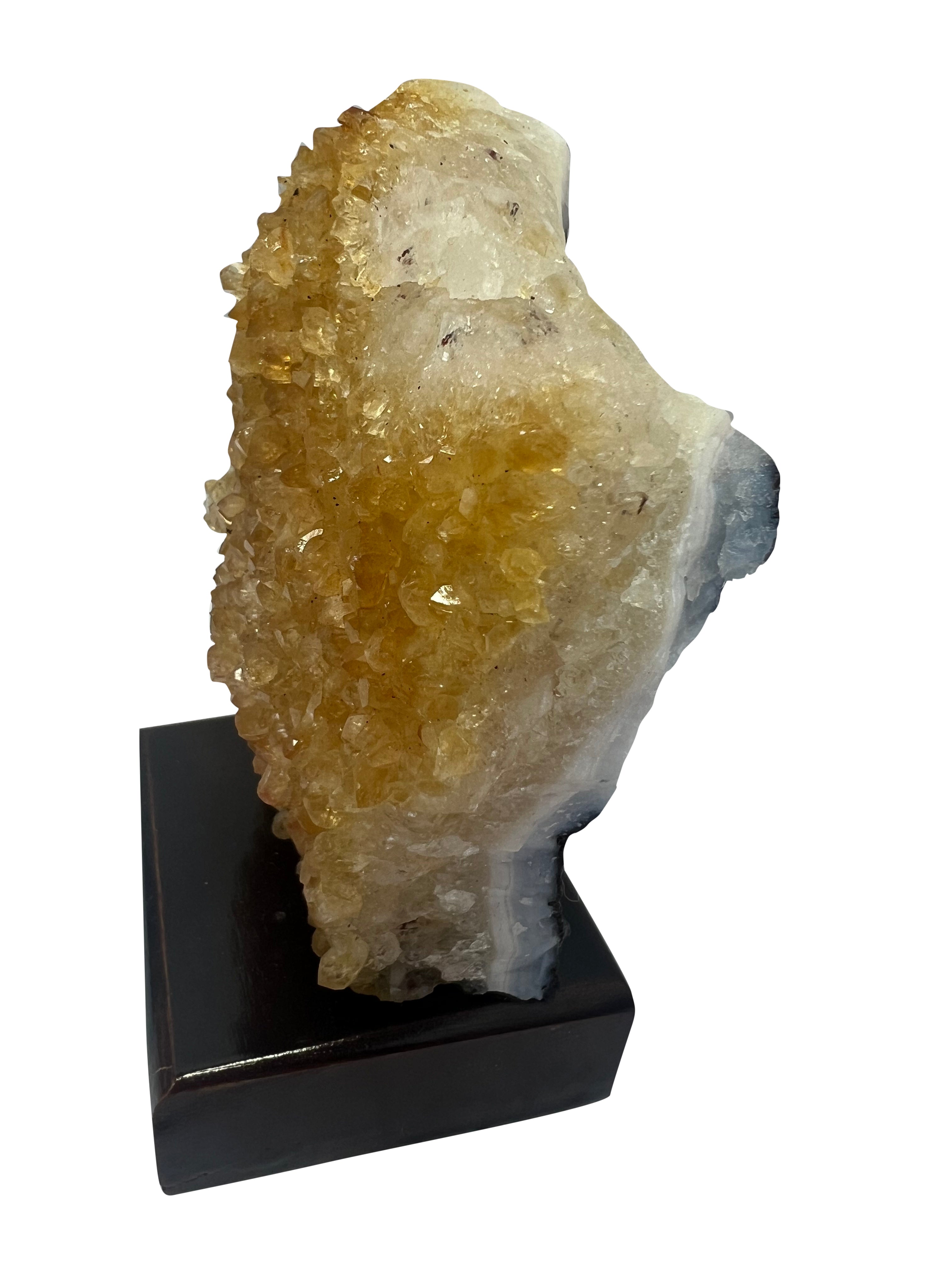 Citrine Cluster on Wood Stand - 8
