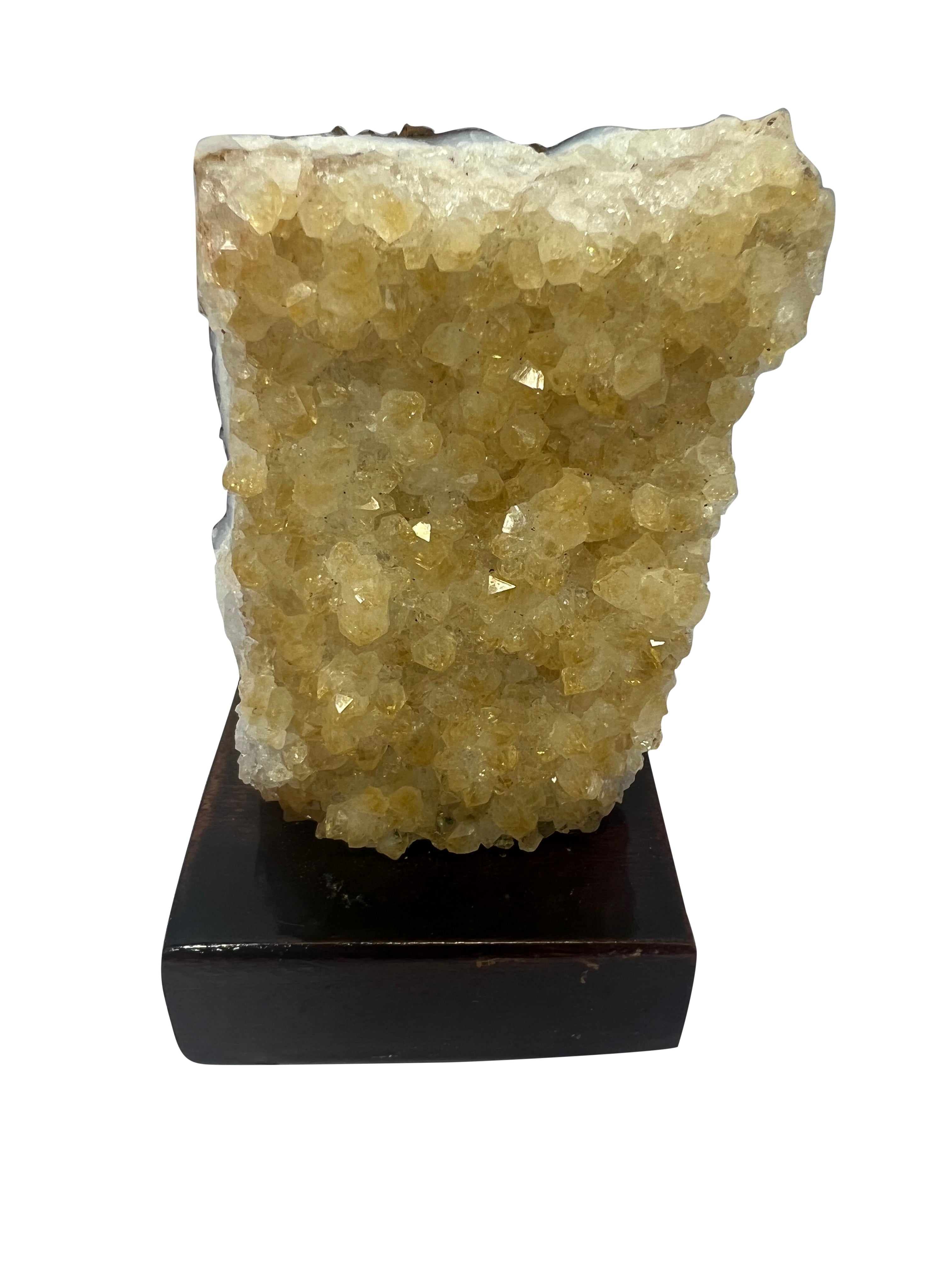 Citrine Cluster on Wood Stand - 9