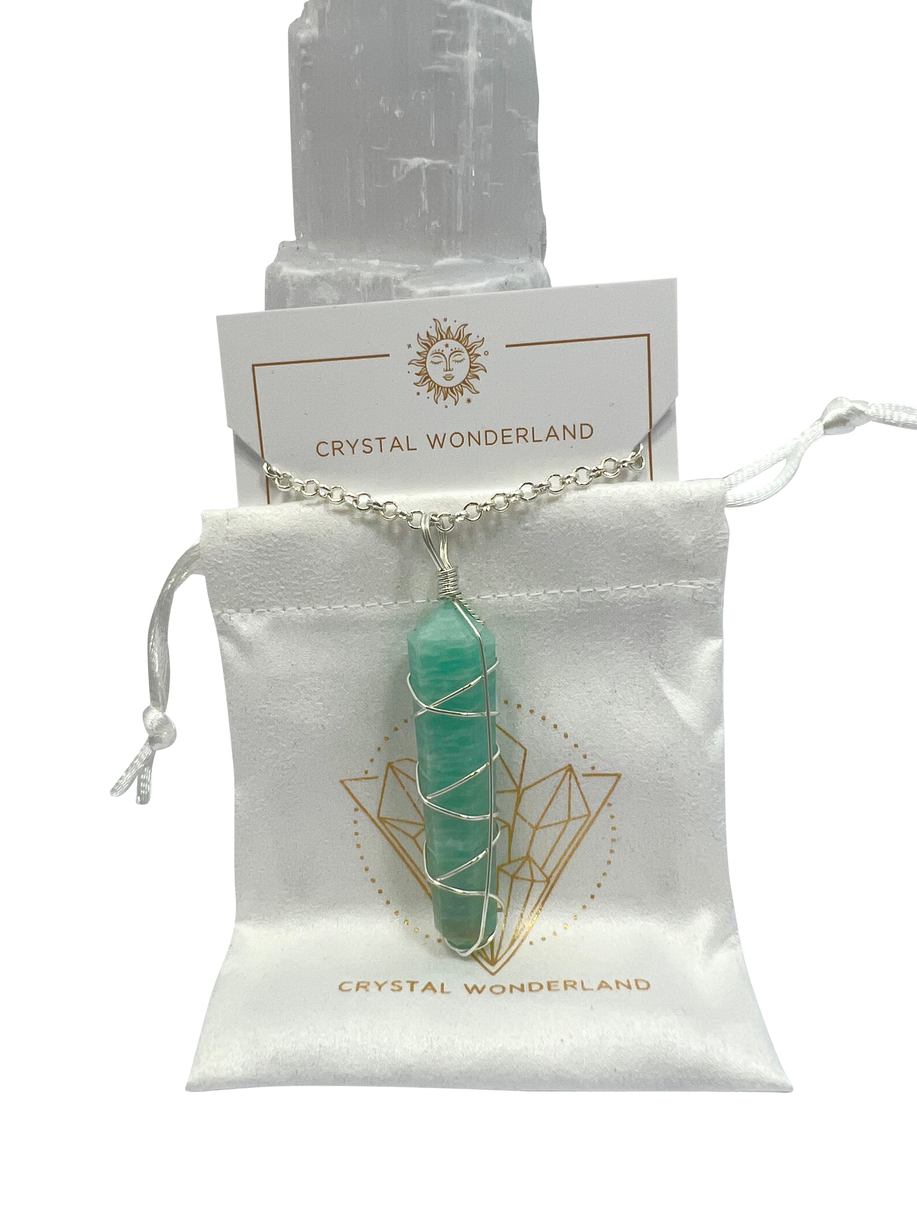 Double Terminated Amazonite Silver Pendant