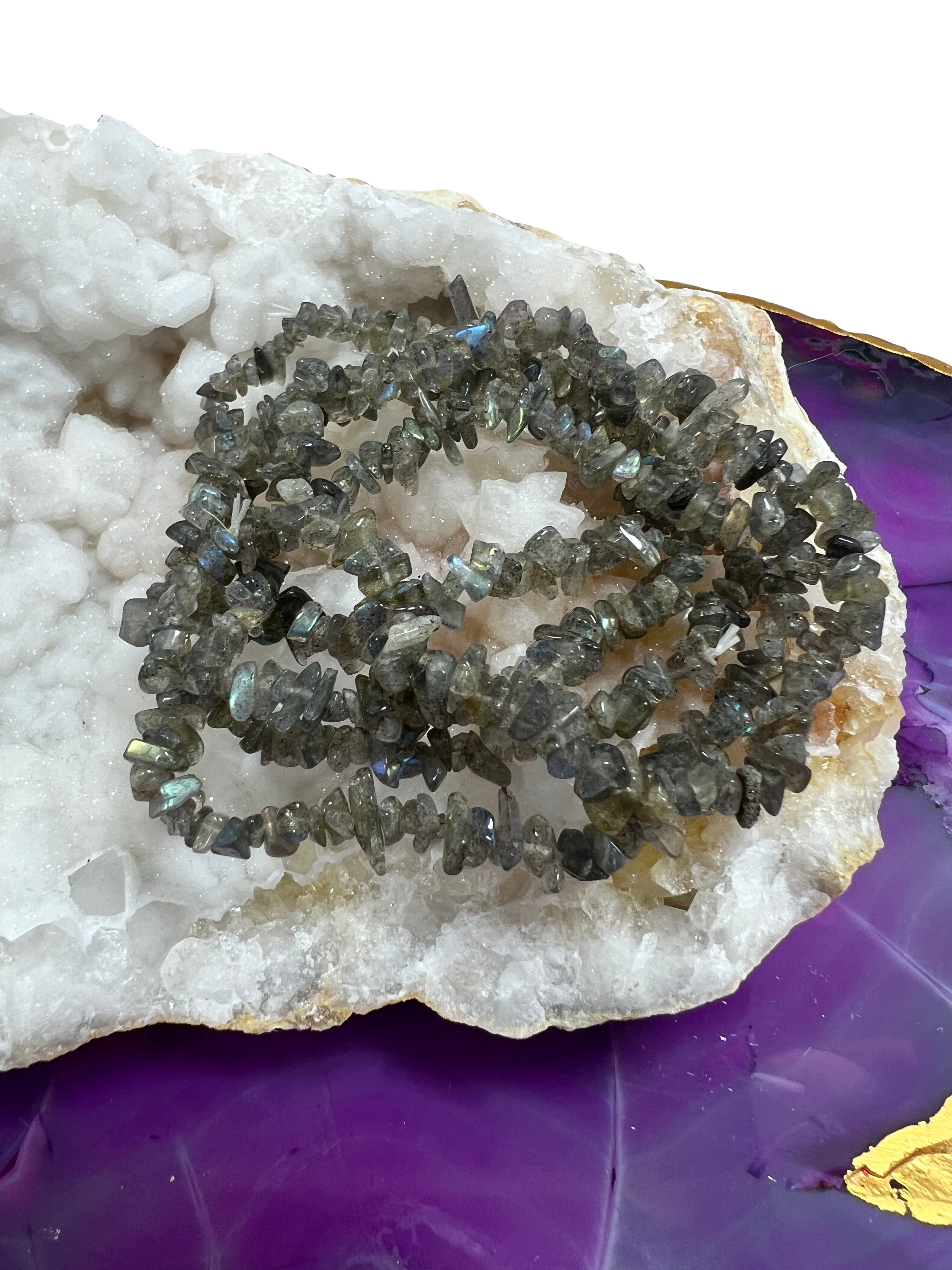 Labradorite Crystal Chip Bracelet