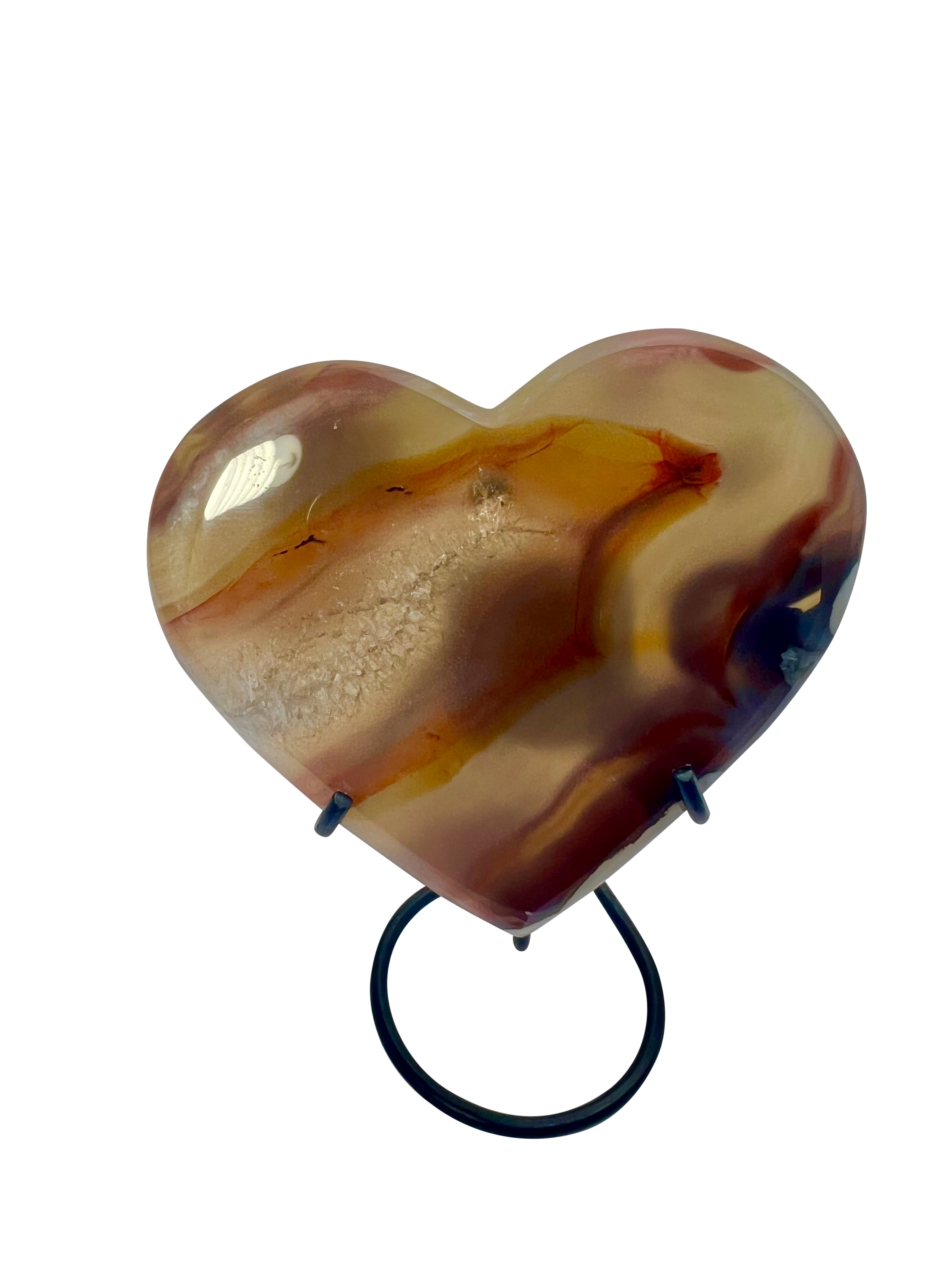 Heart Shaped Agate Slice on Stand - Model B