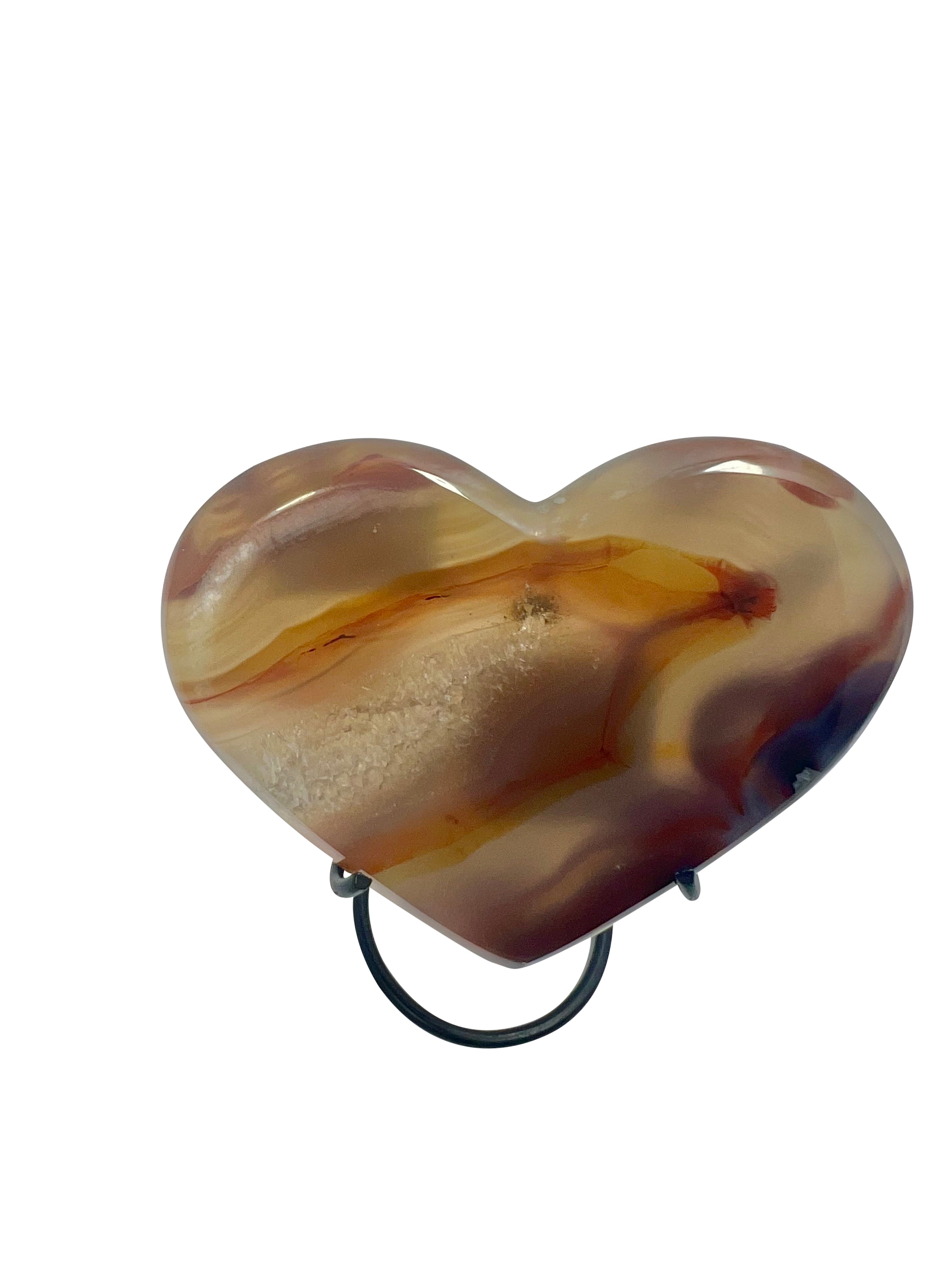 Heart Shaped Agate Slice on Stand - Model B