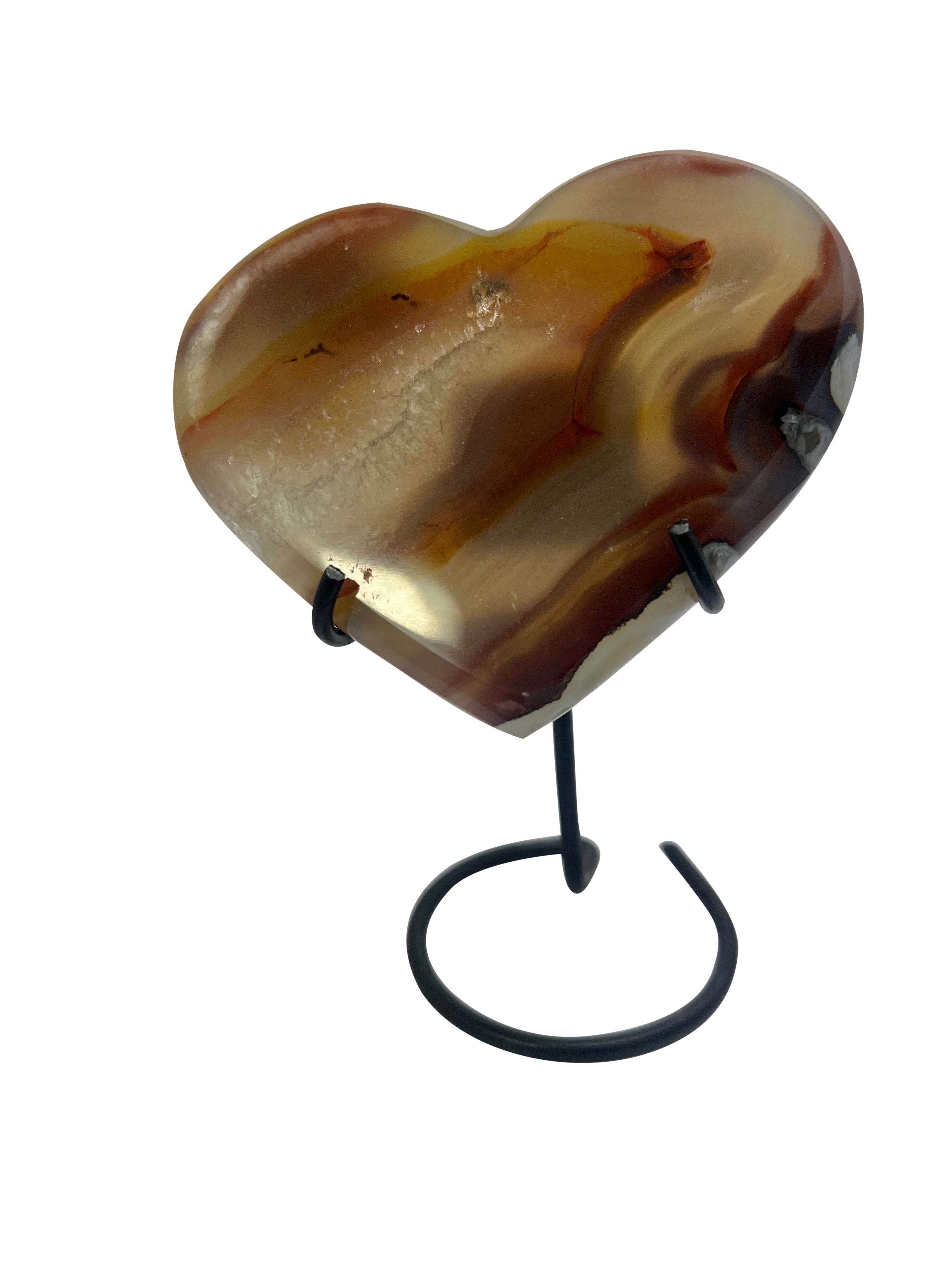 Heart Shaped Agate Slice on Stand - Model B