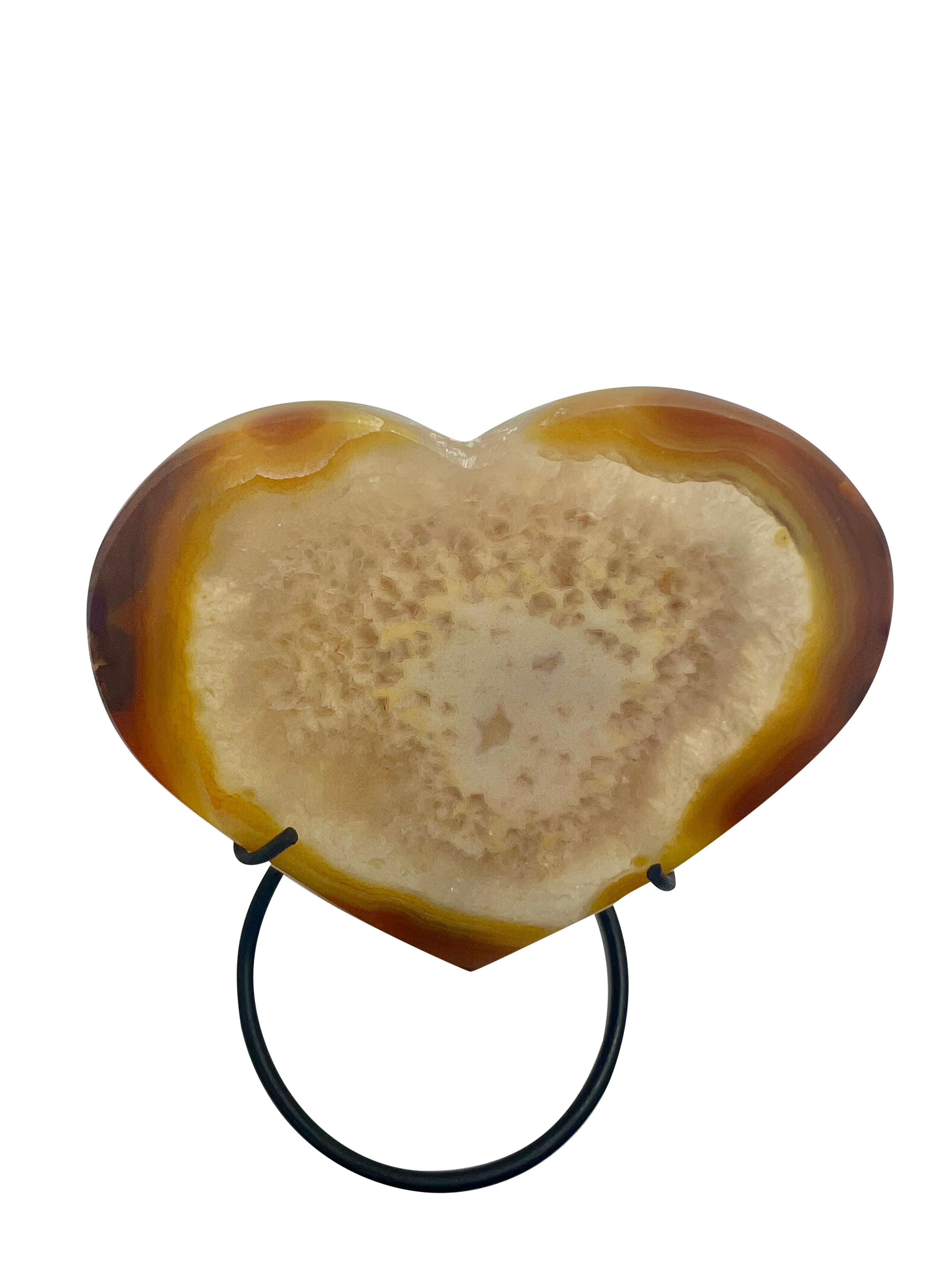 Heart Shaped Agate Slice on Stand - Model A