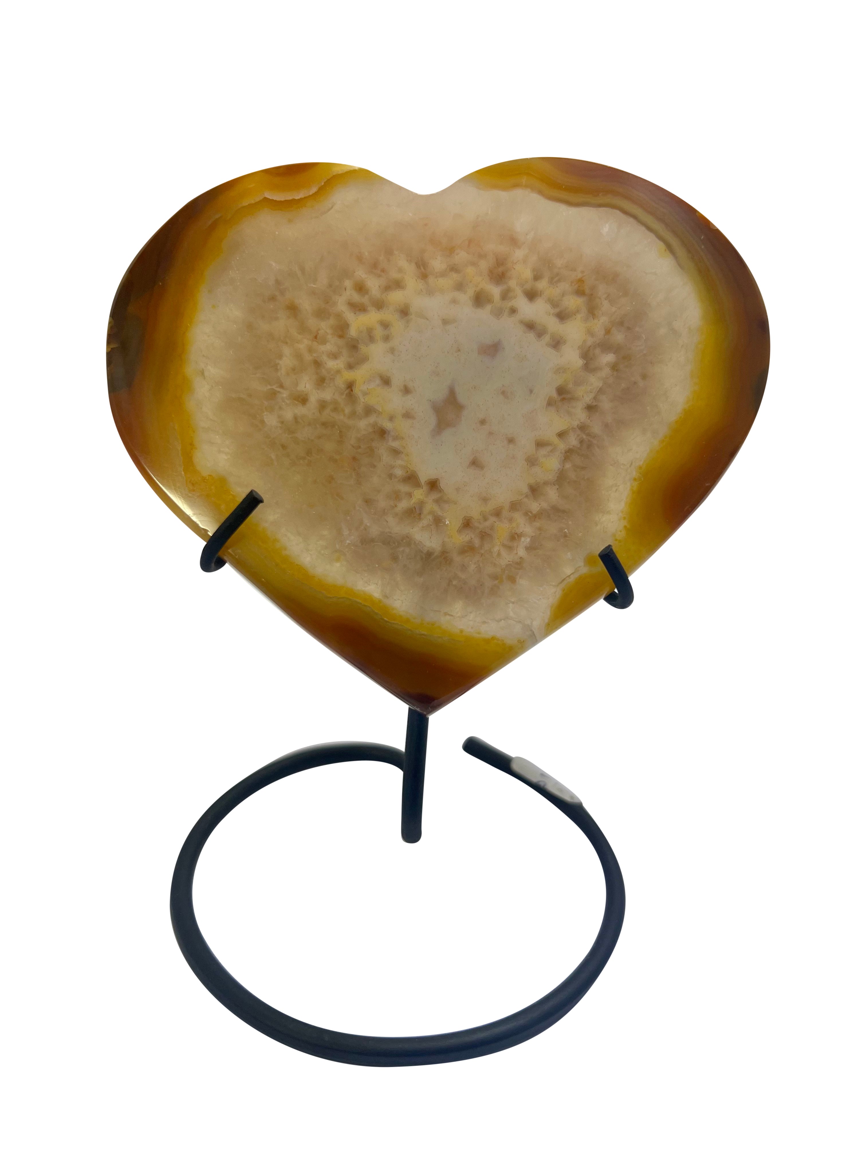 Heart Shaped Agate Slice on Stand - Model A