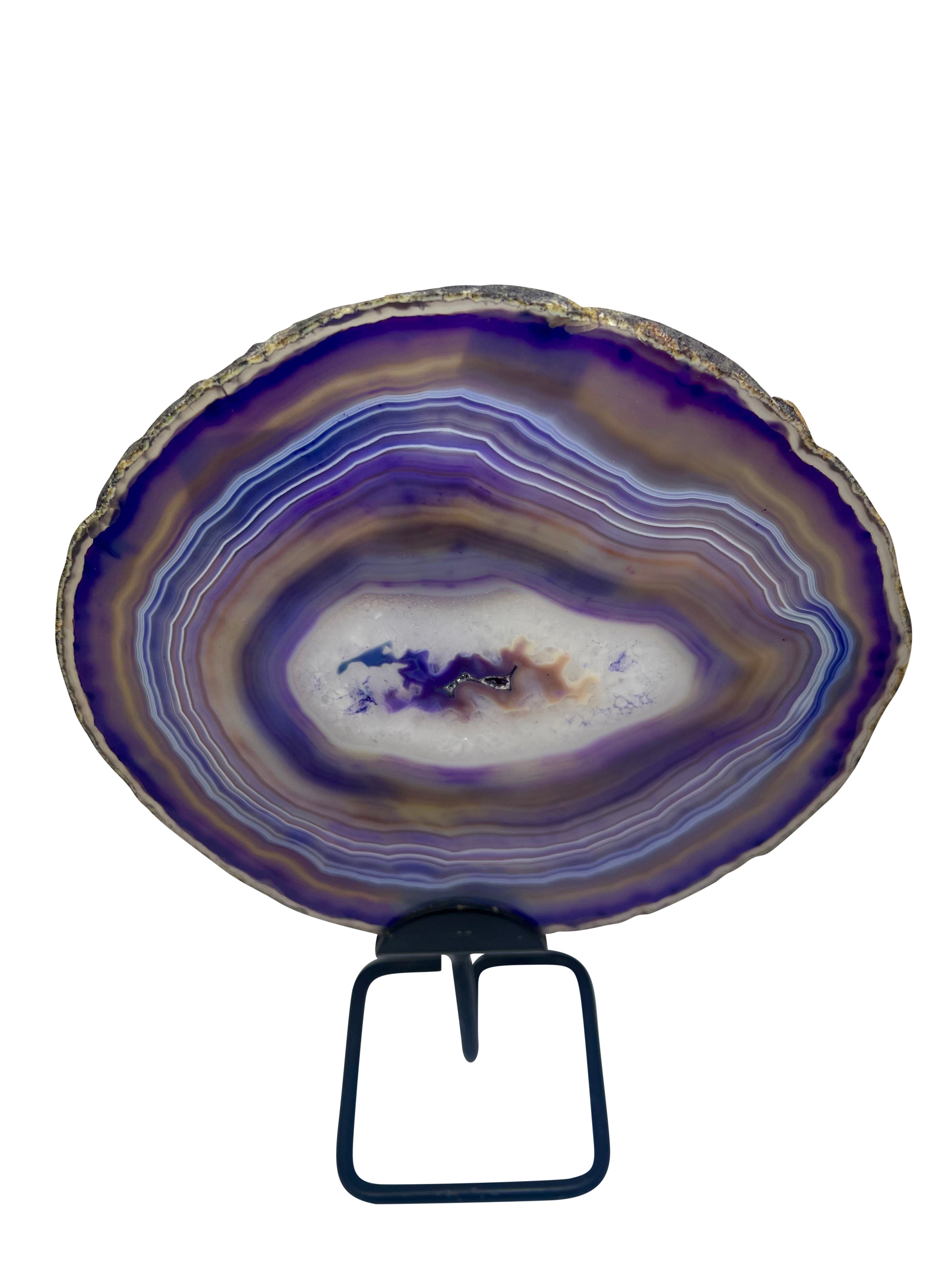 Purple Agate Slice on Stand - Model C