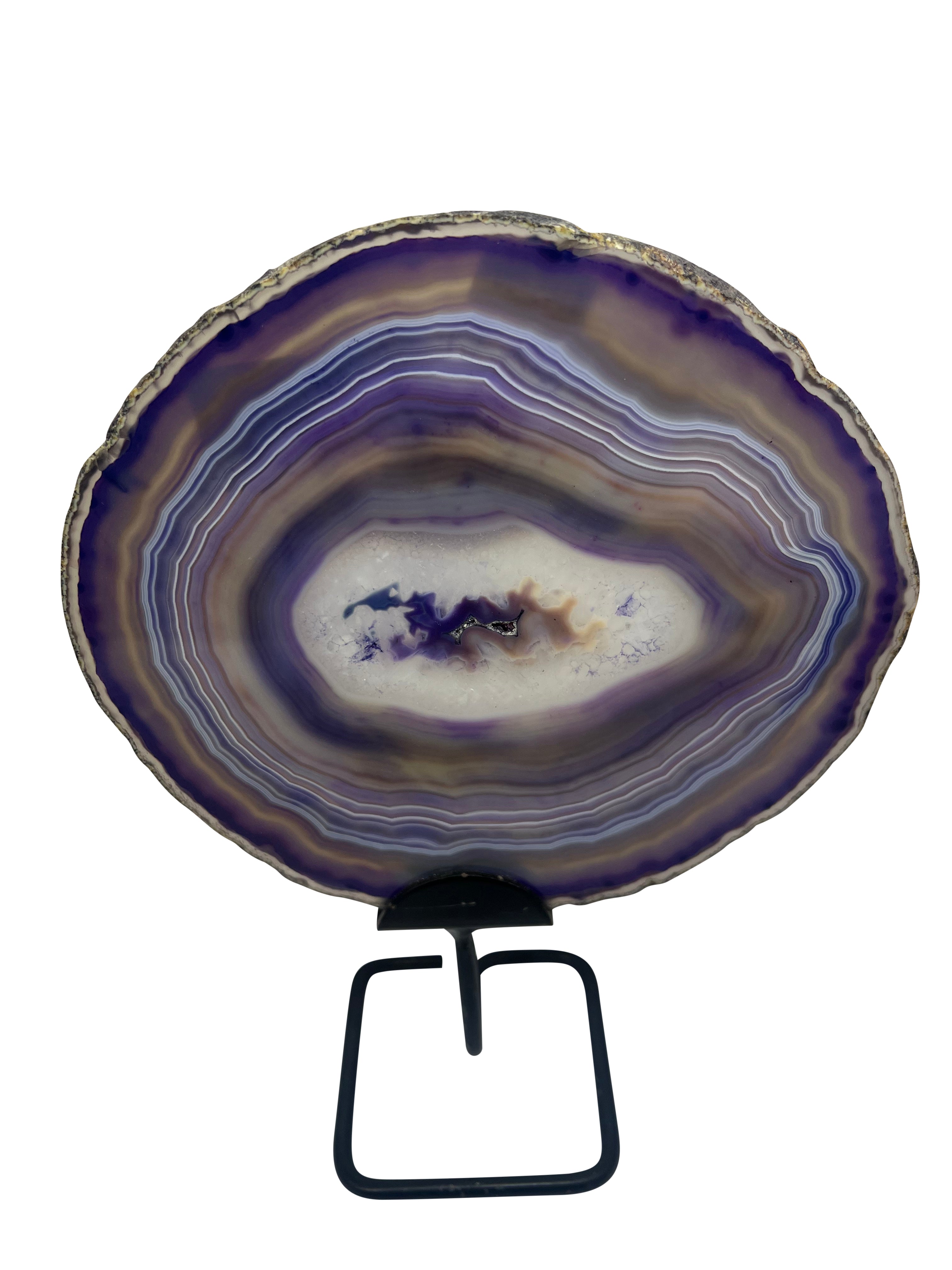 Purple Agate Slice on Stand - Model C