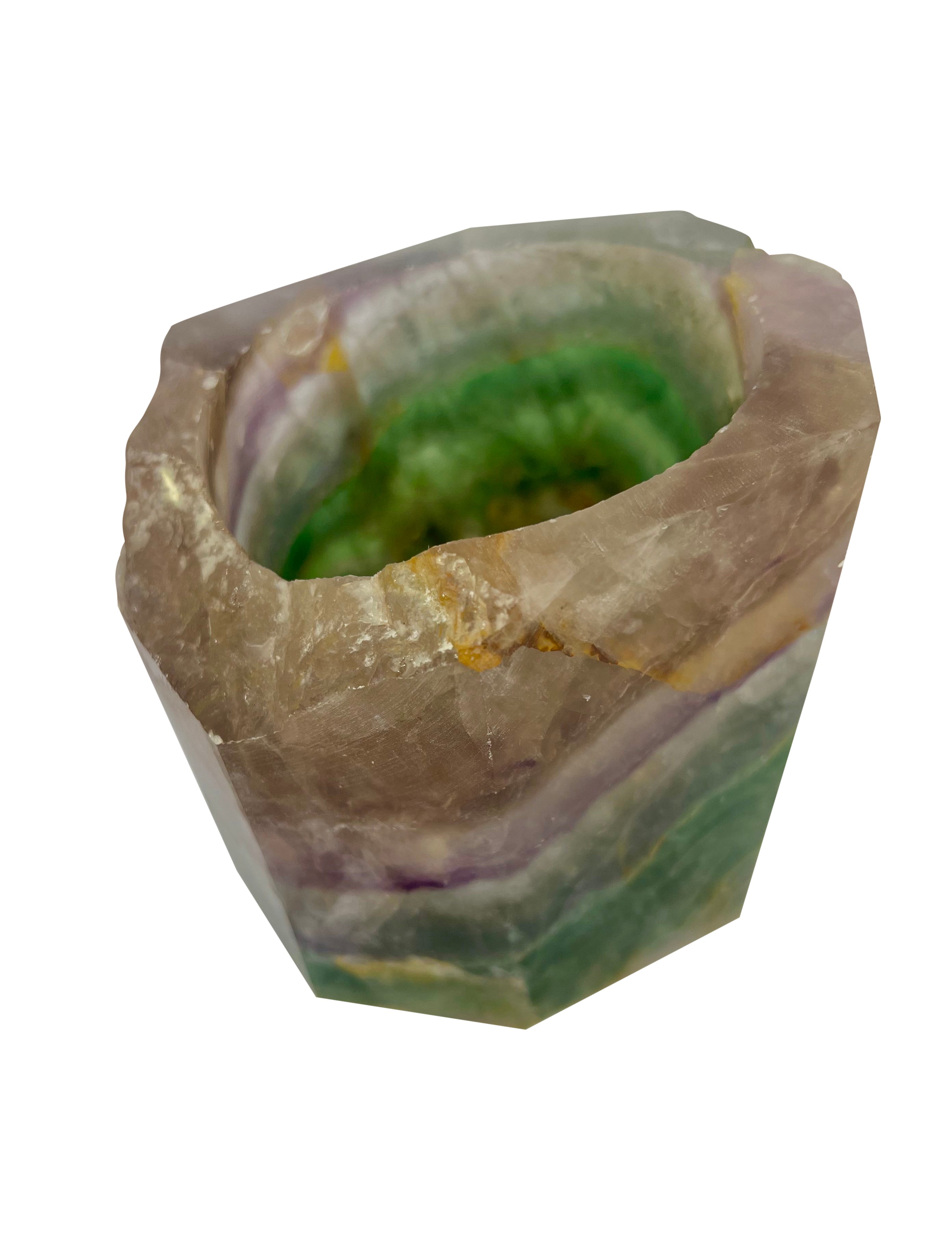 Large Rainbow Fluorite Lamp - LED Stand A