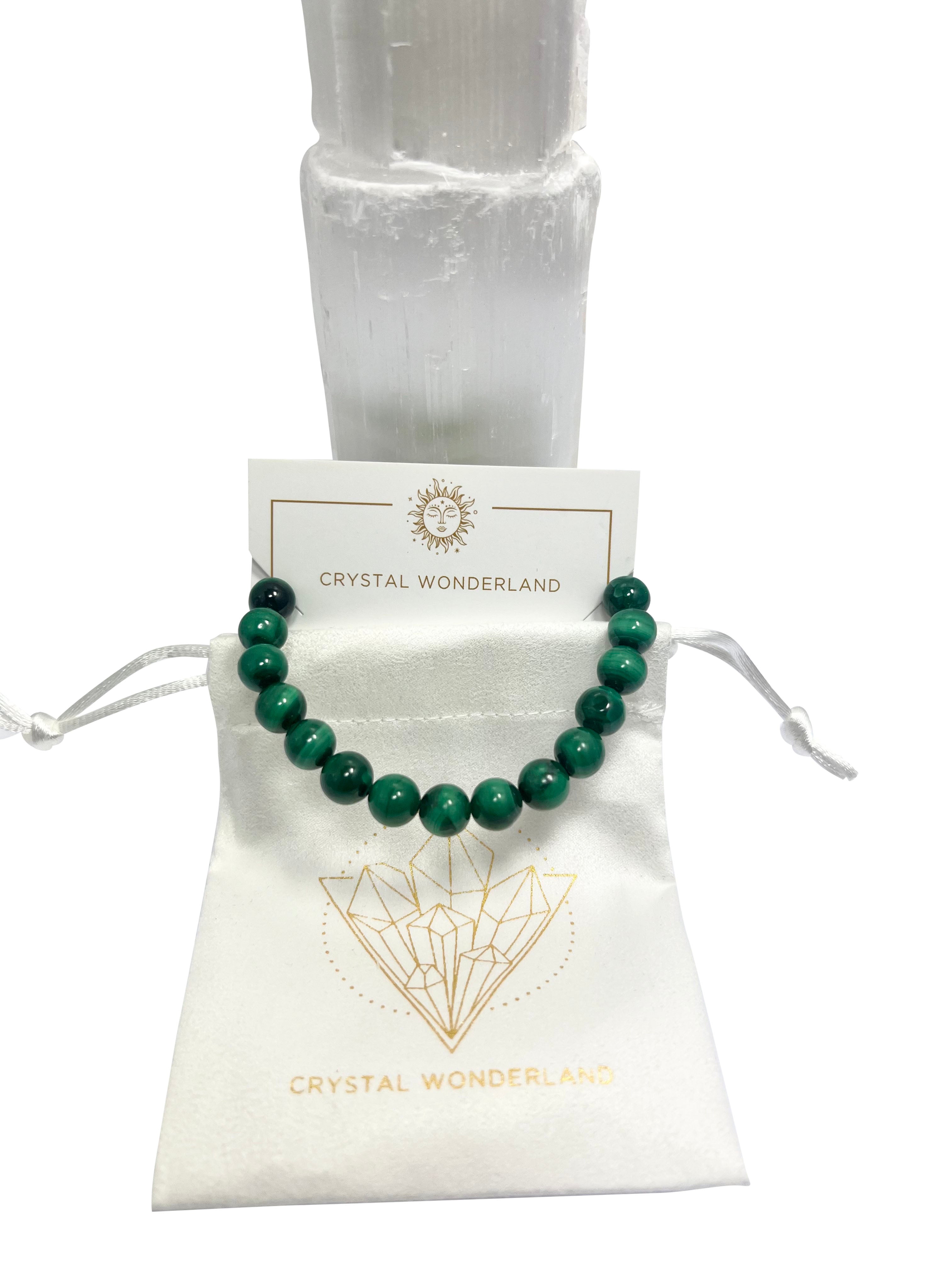 Malachite Crystal Beads Bracelets 8mm