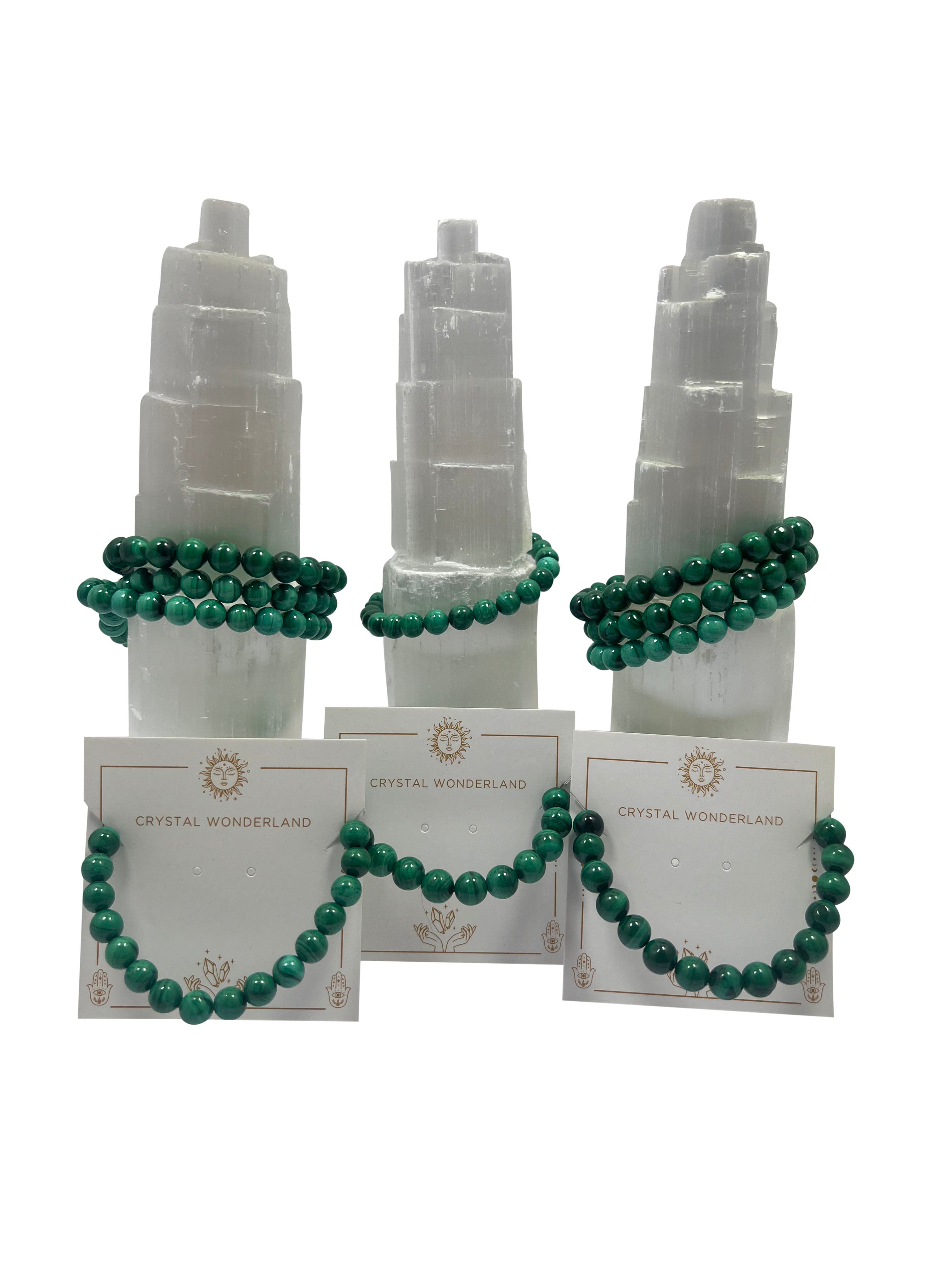 Malachite Crystal Beads Bracelets 8mm