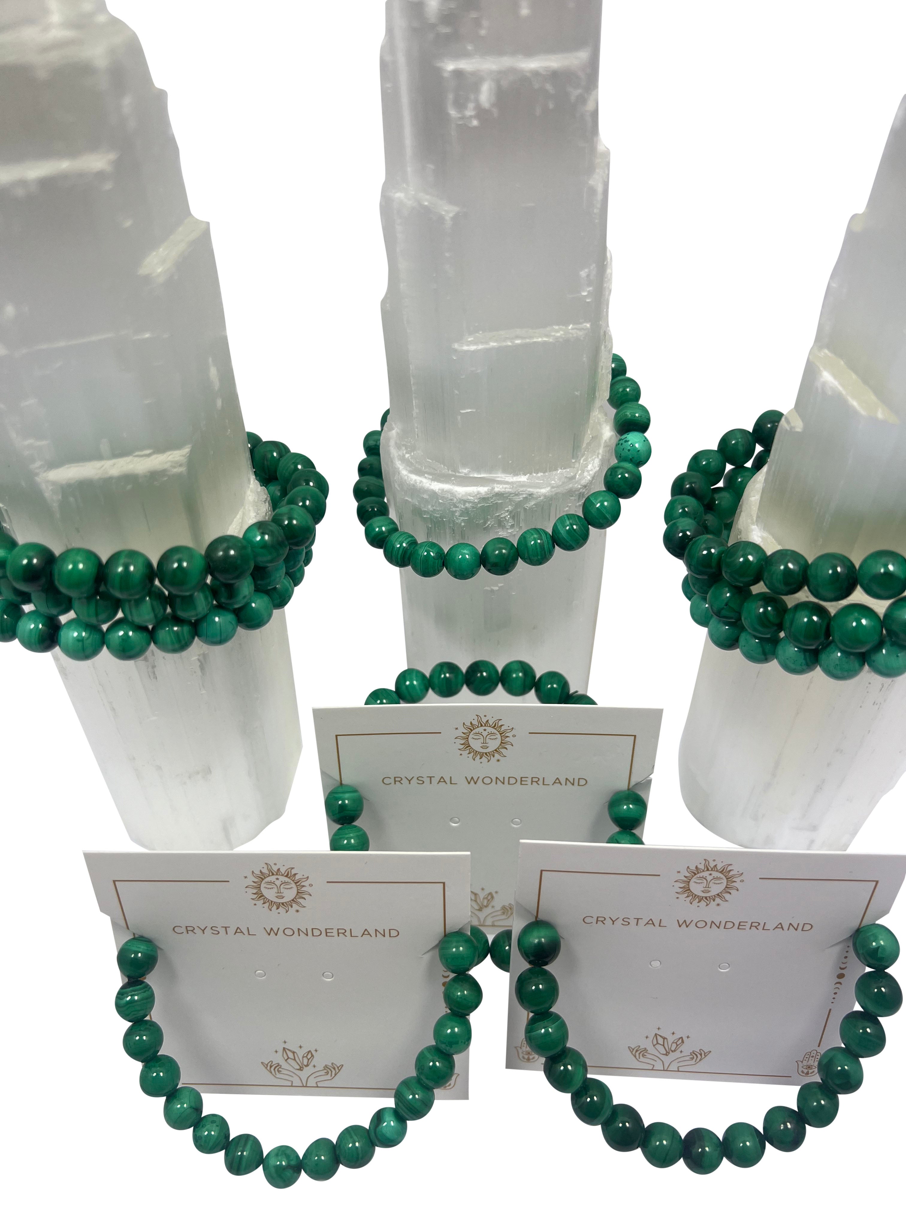 Malachite Crystal Beads Bracelets 8mm