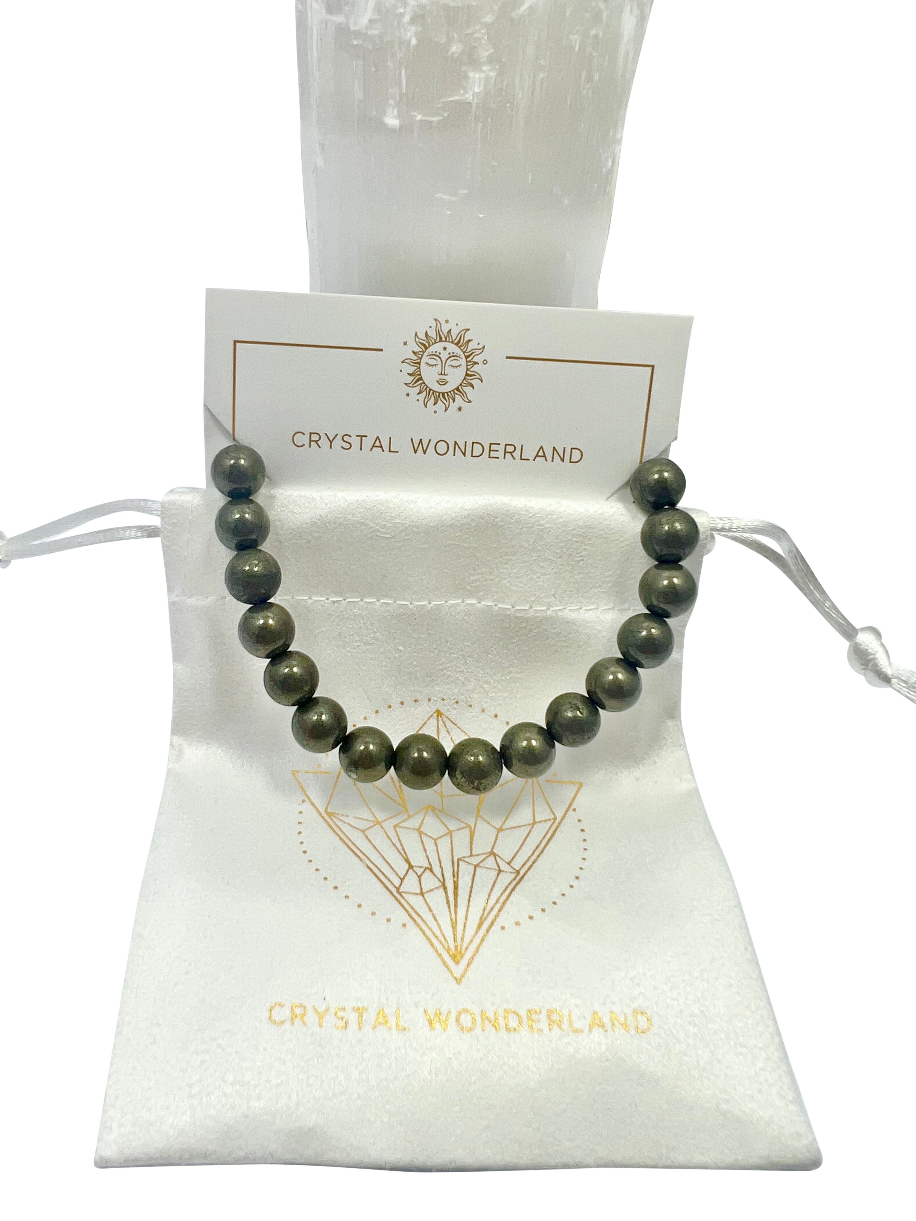 Pyrite Crystal Beads Bracelet 8mm