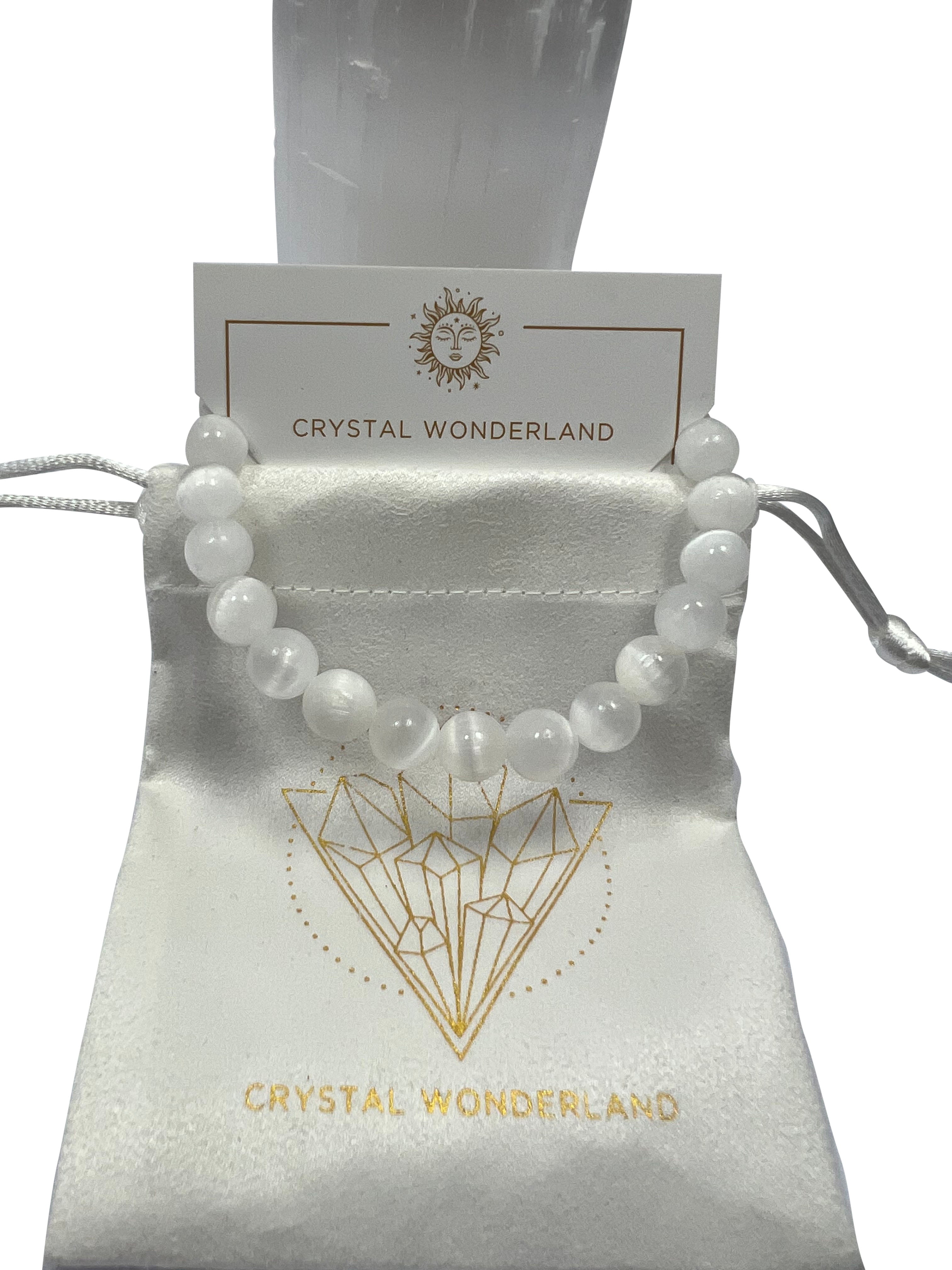 Selenite Crystal Beads Bracelet 8mm