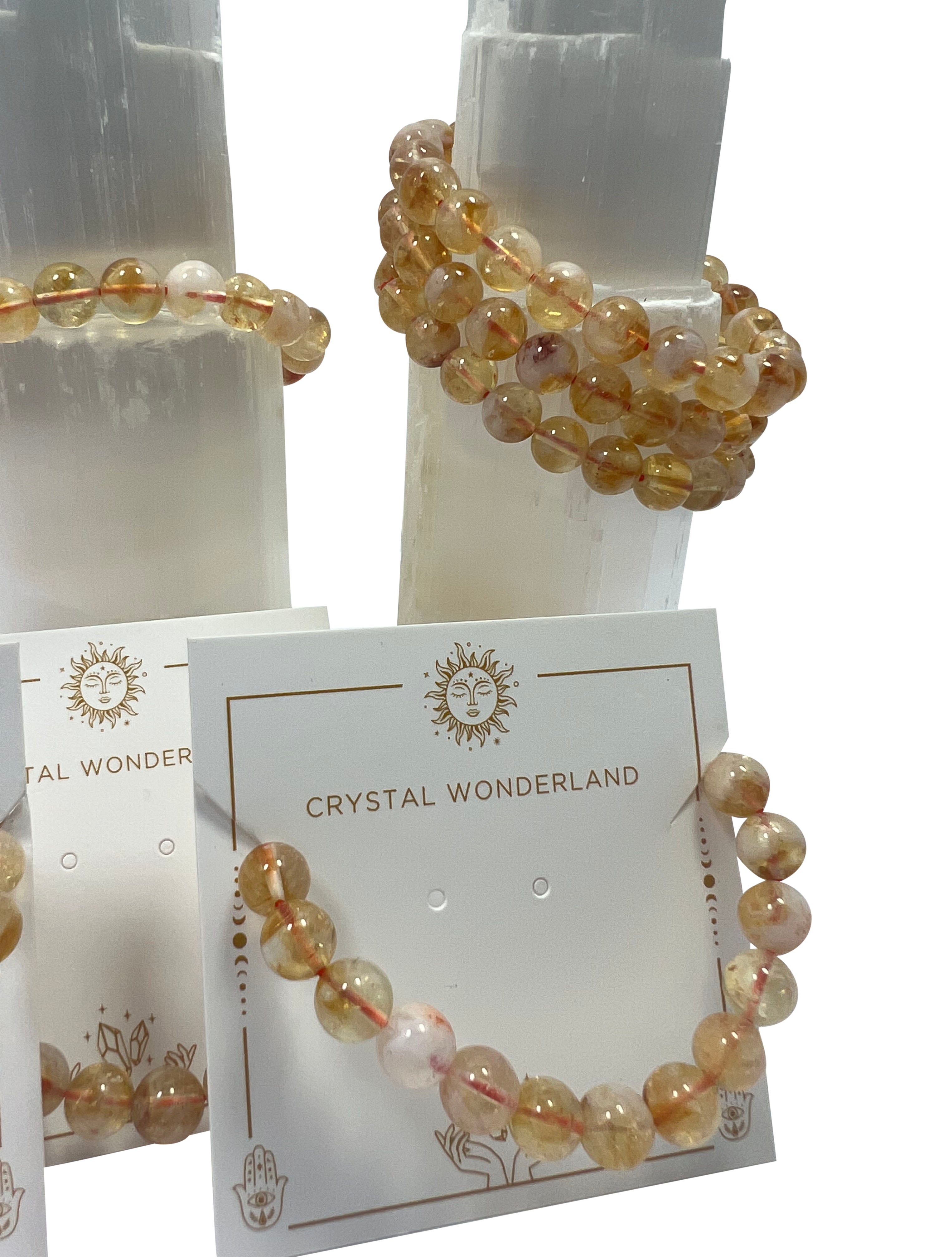 Citrine Crystal Beads Bracelet 8mm