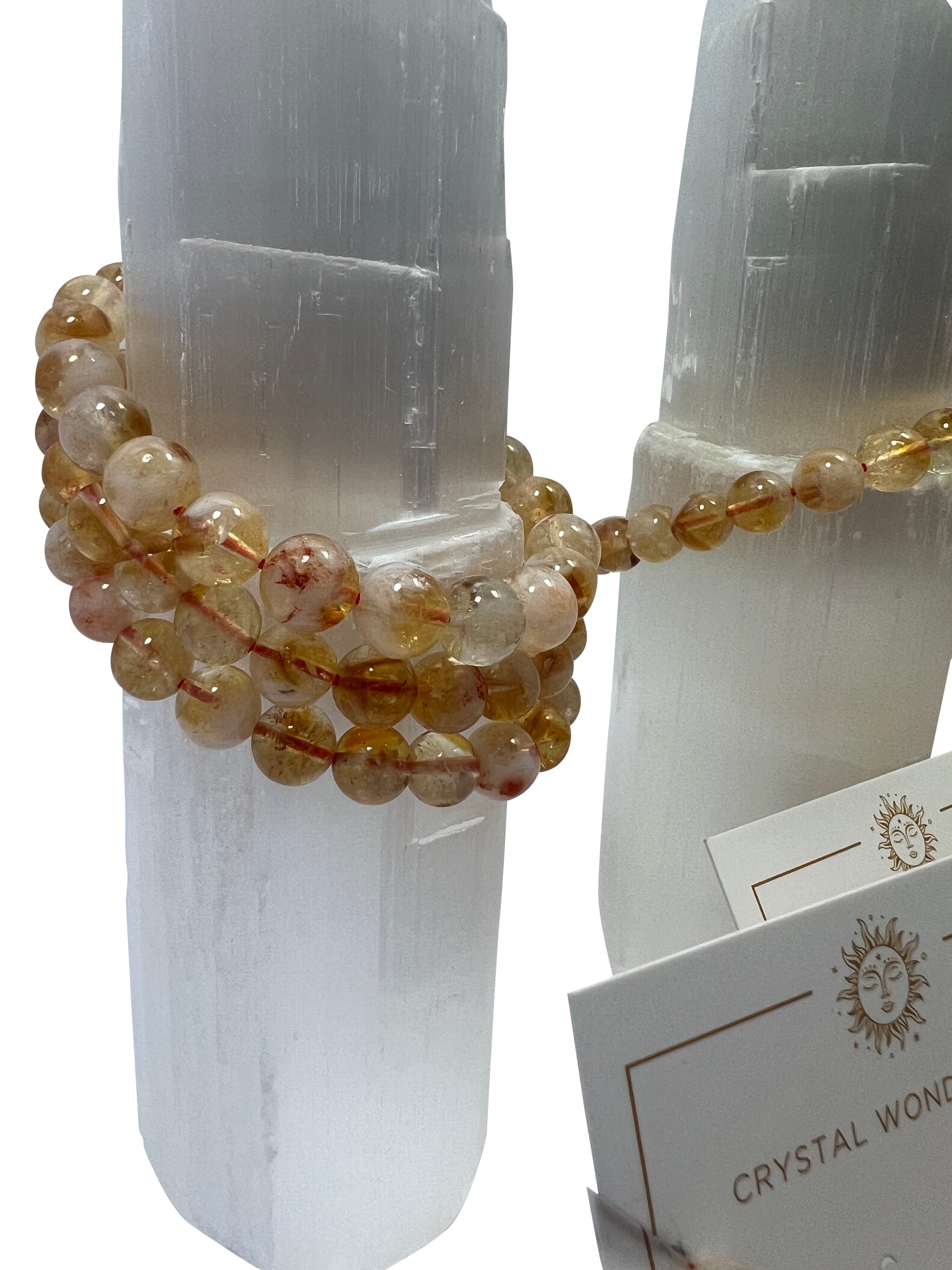 Citrine Crystal Beads Bracelet 8mm