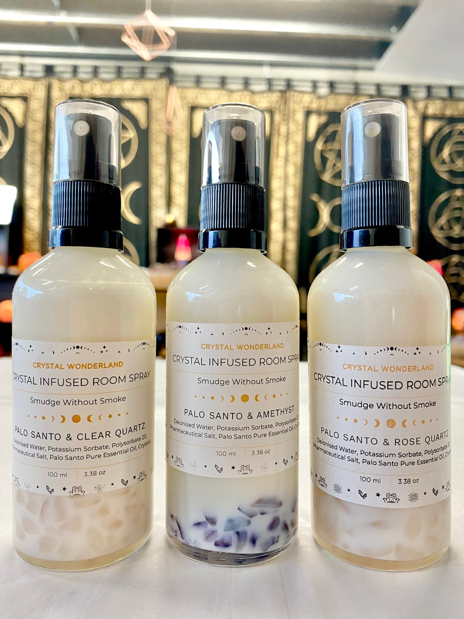 Crystal Wonderland Crystal Infused Room Spray - Palo Santo and Rose Quartz