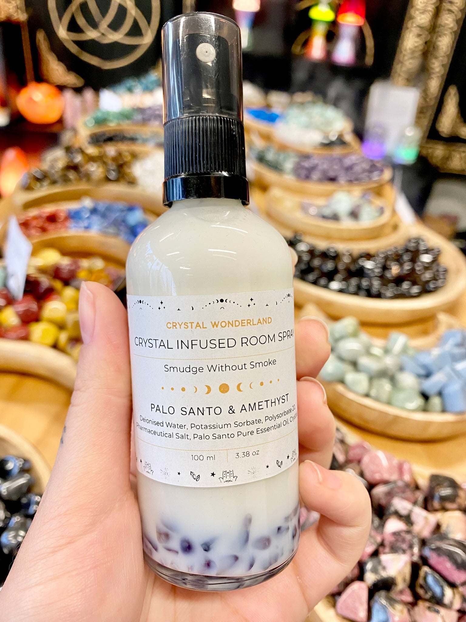 Crystal Wonderland Crystal Infused Room Aura Cleasing Spray - Palo Santo and Amethyst