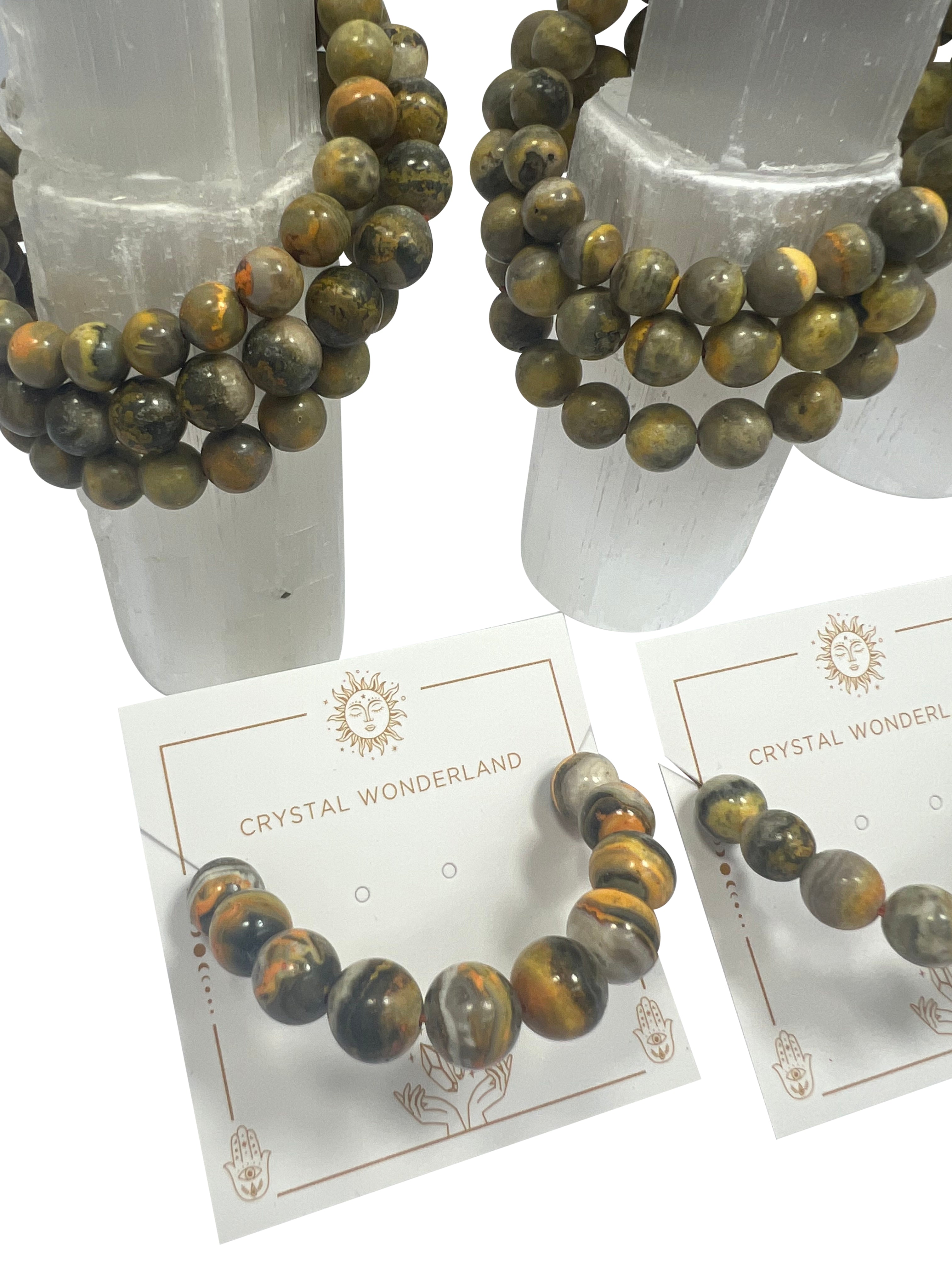 Bumblebee Jasper Crystal Beads Bracelet 10mm