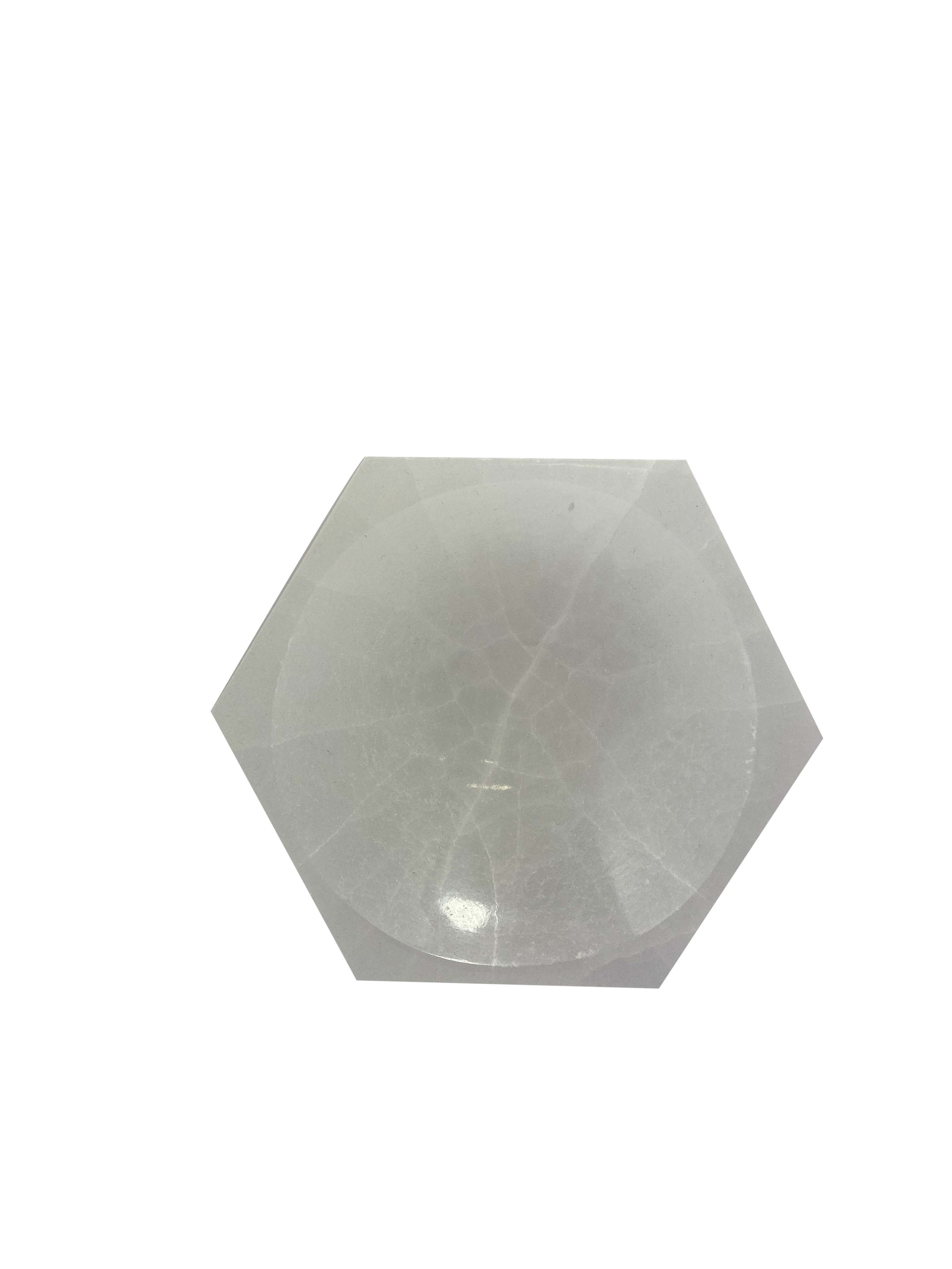Hexagonal Shape Selenite Charging Bowl Crystals and Jewelry Holder