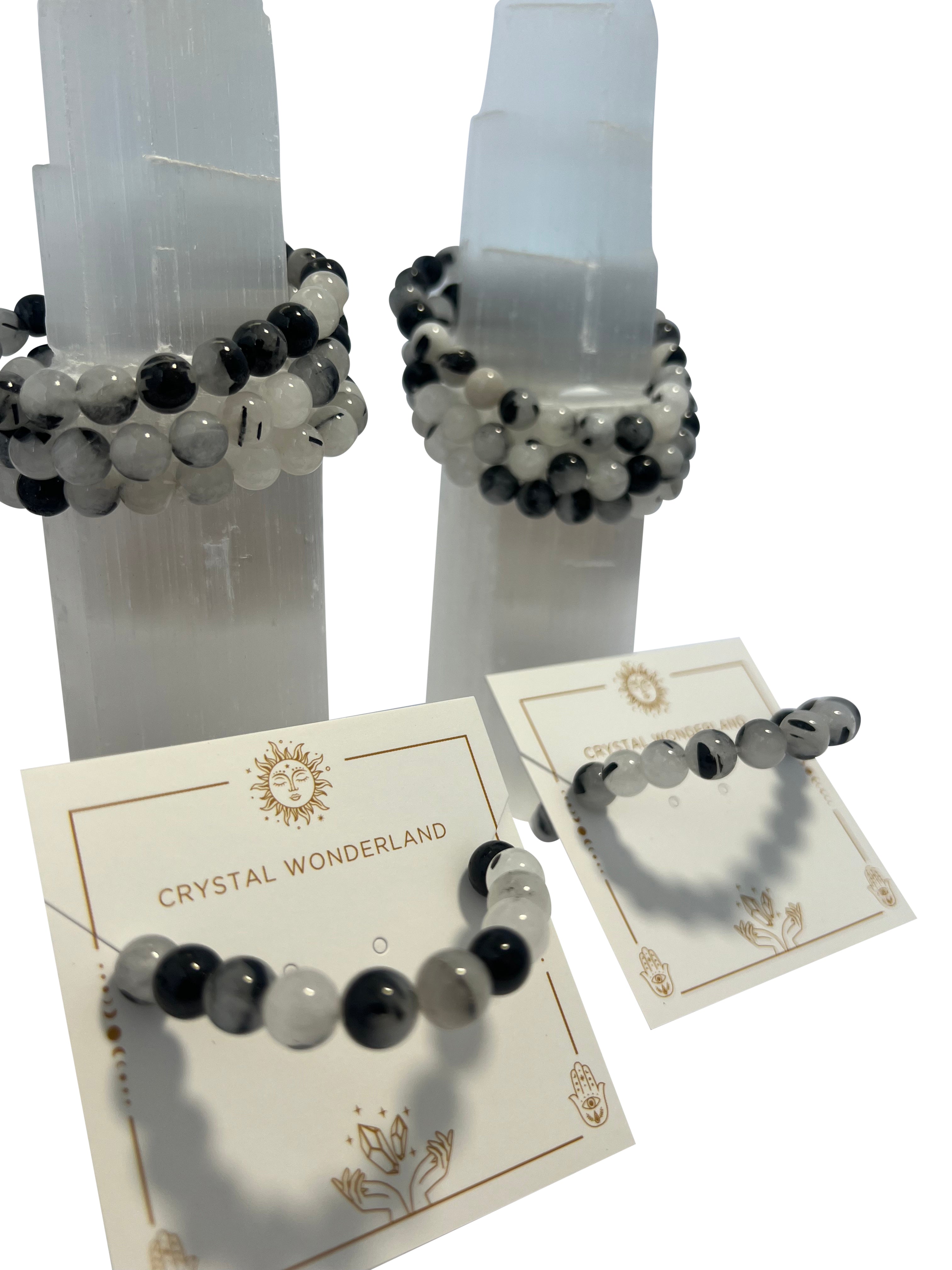 Tourmaline Quartz Crystal Beads Bracelet 8mm