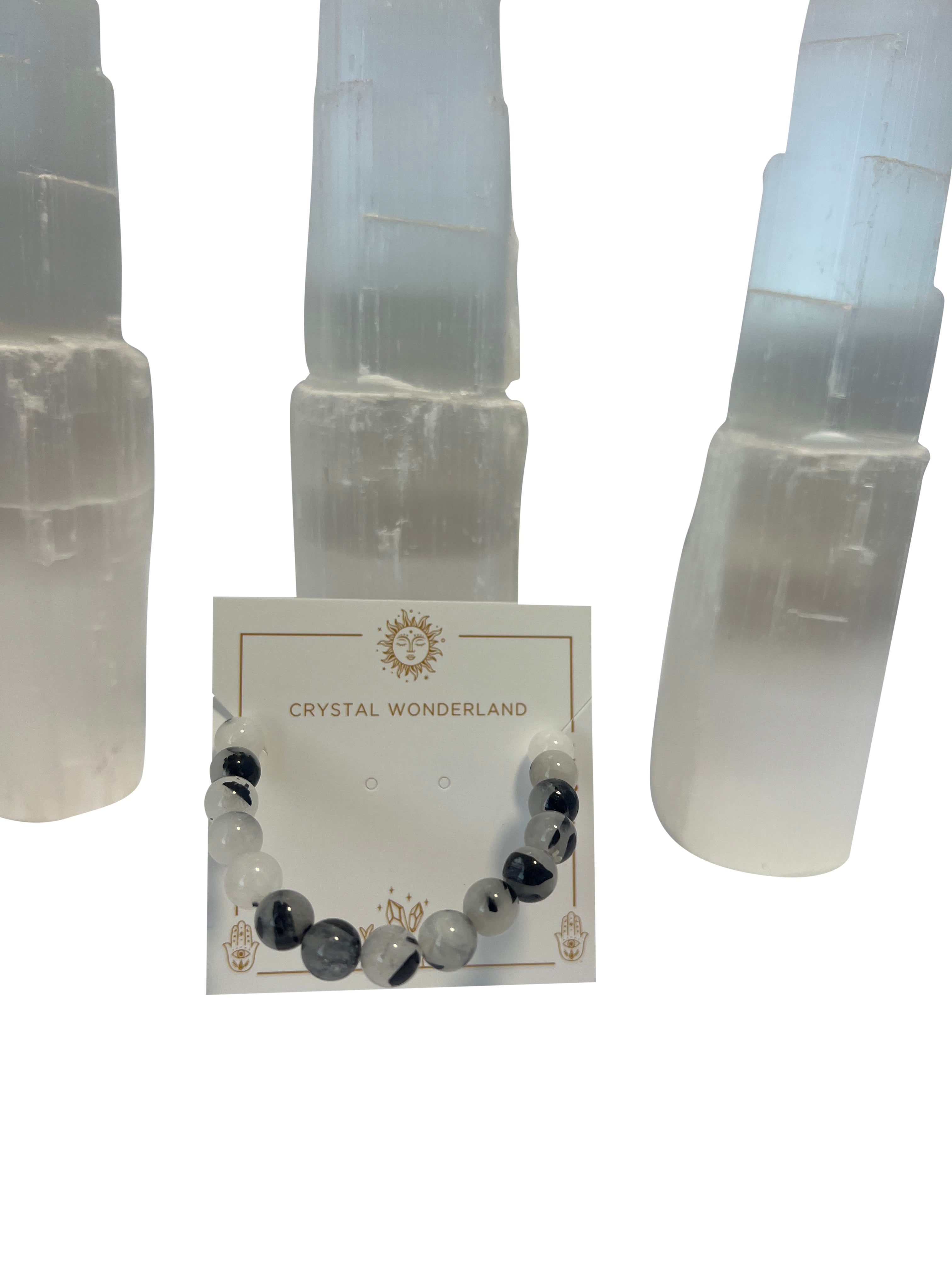 Tourmaline Quartz Crystal Beads Bracelet 8mm
