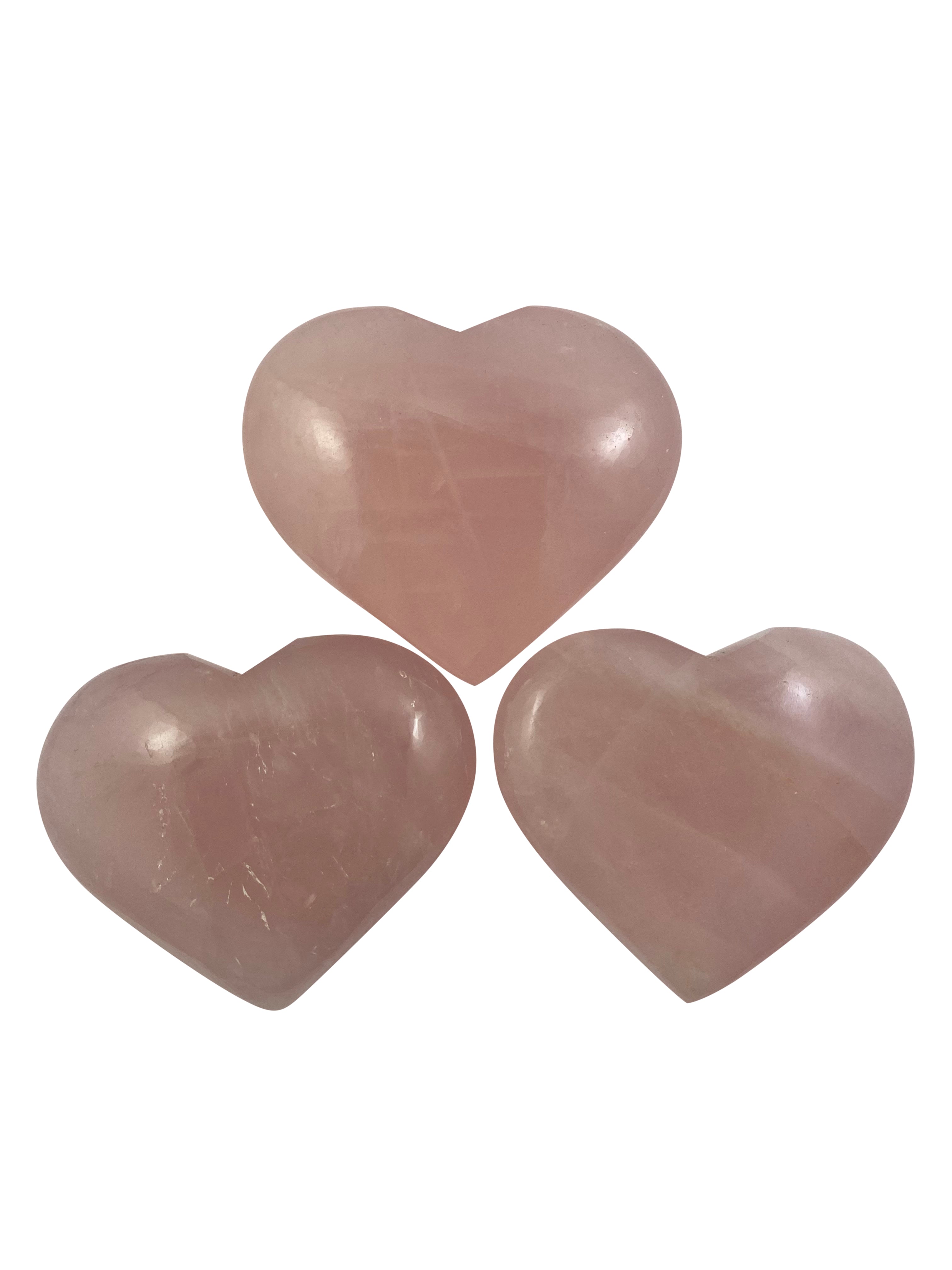 Rose Quartz Puffy Heart Love & Confidence Gemstone Large