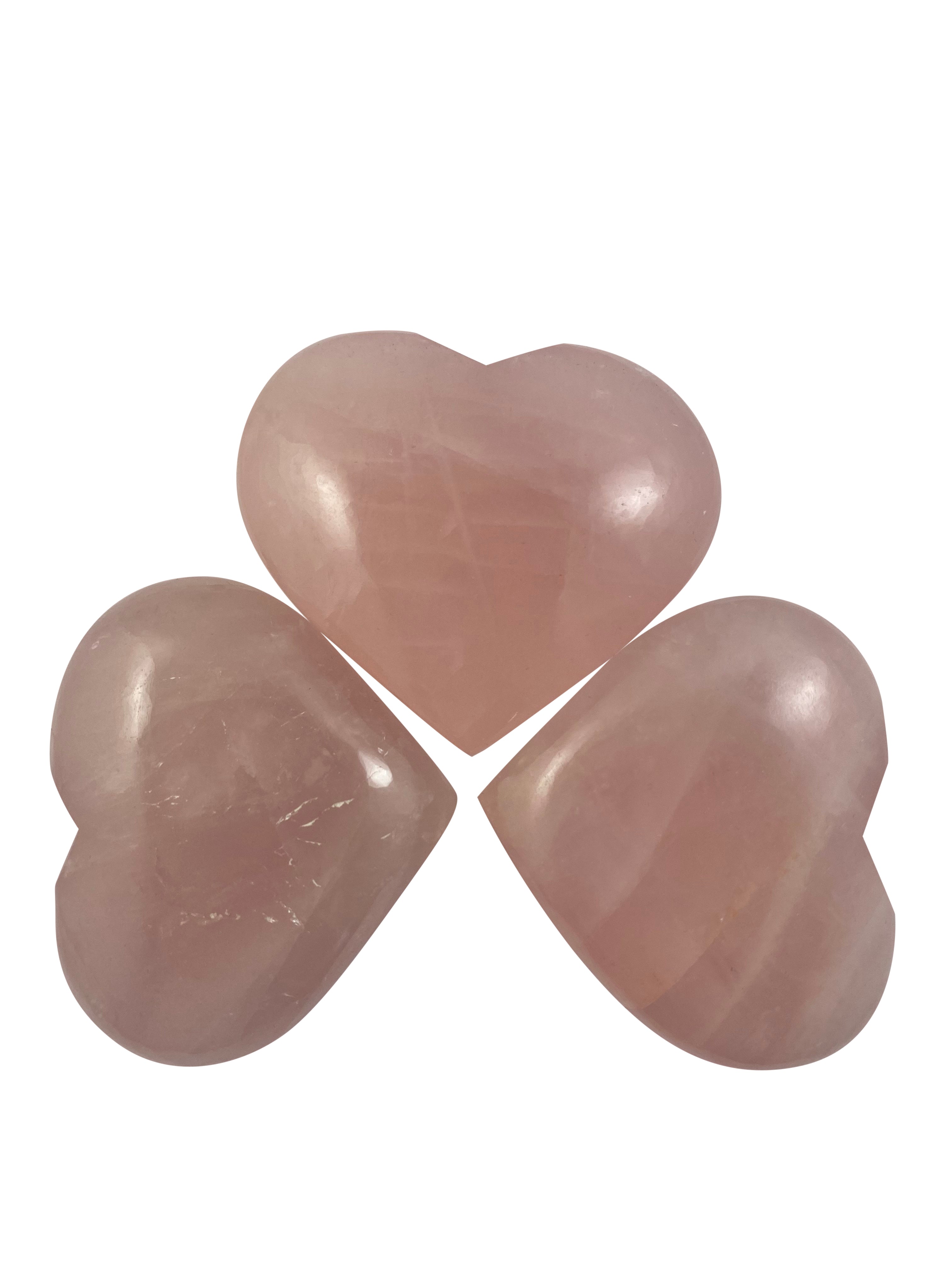 Rose Quartz Puffy Heart Love & Confidence Gemstone Large