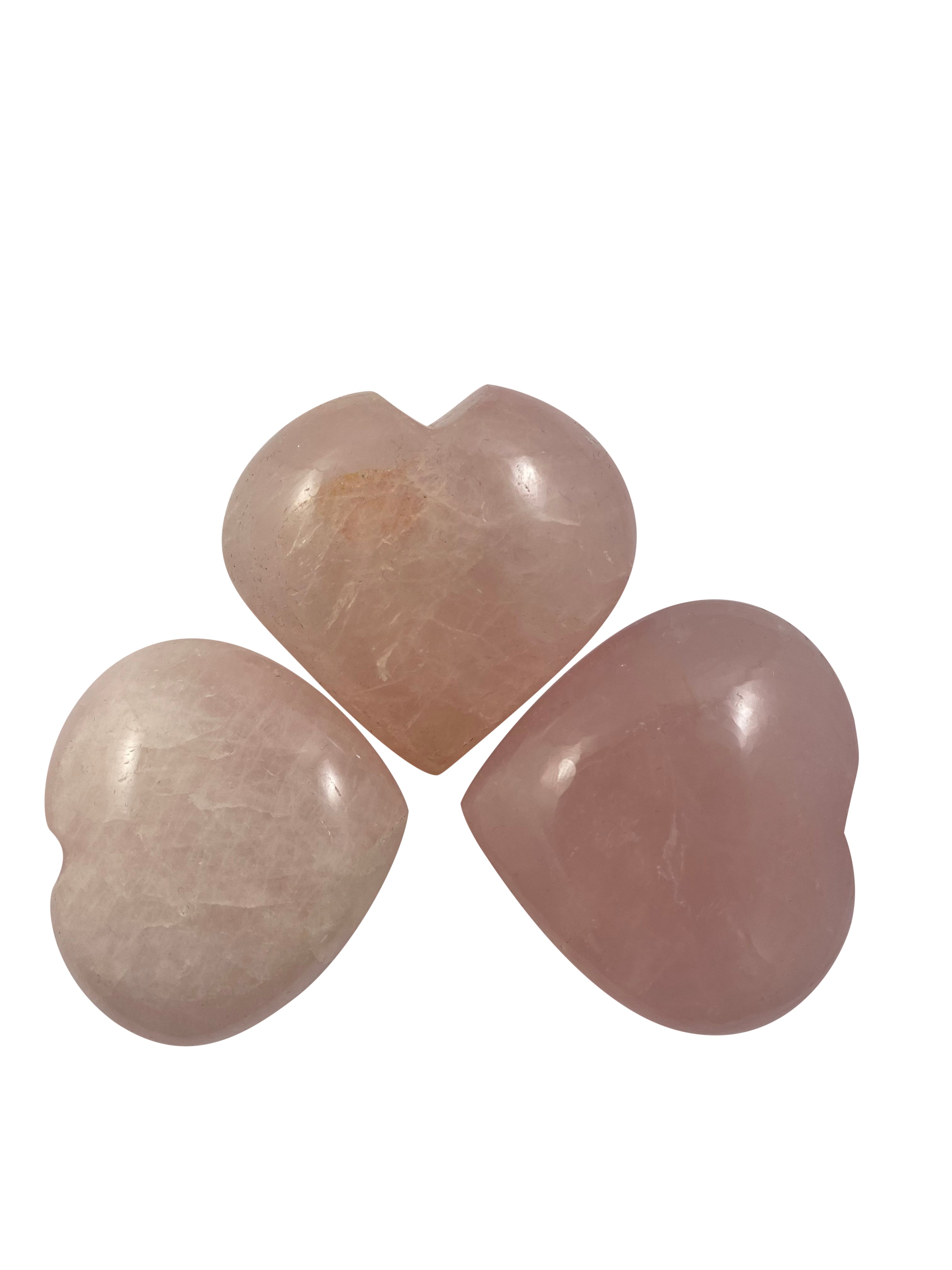Rose Quartz Puffy Heart Love & Confidence Gemstone Small