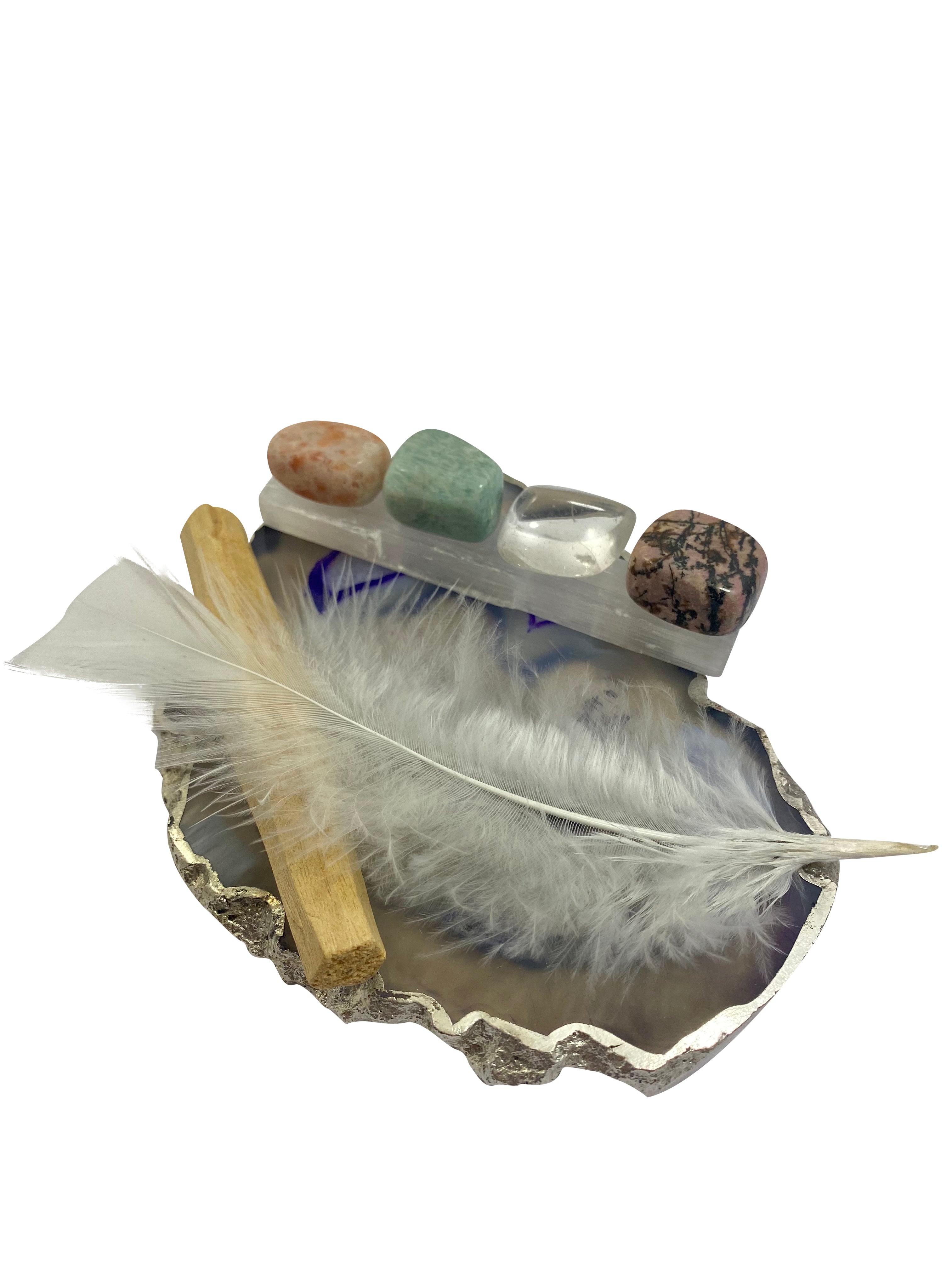 Crystals Tumbled & Smudge Gift Set D
