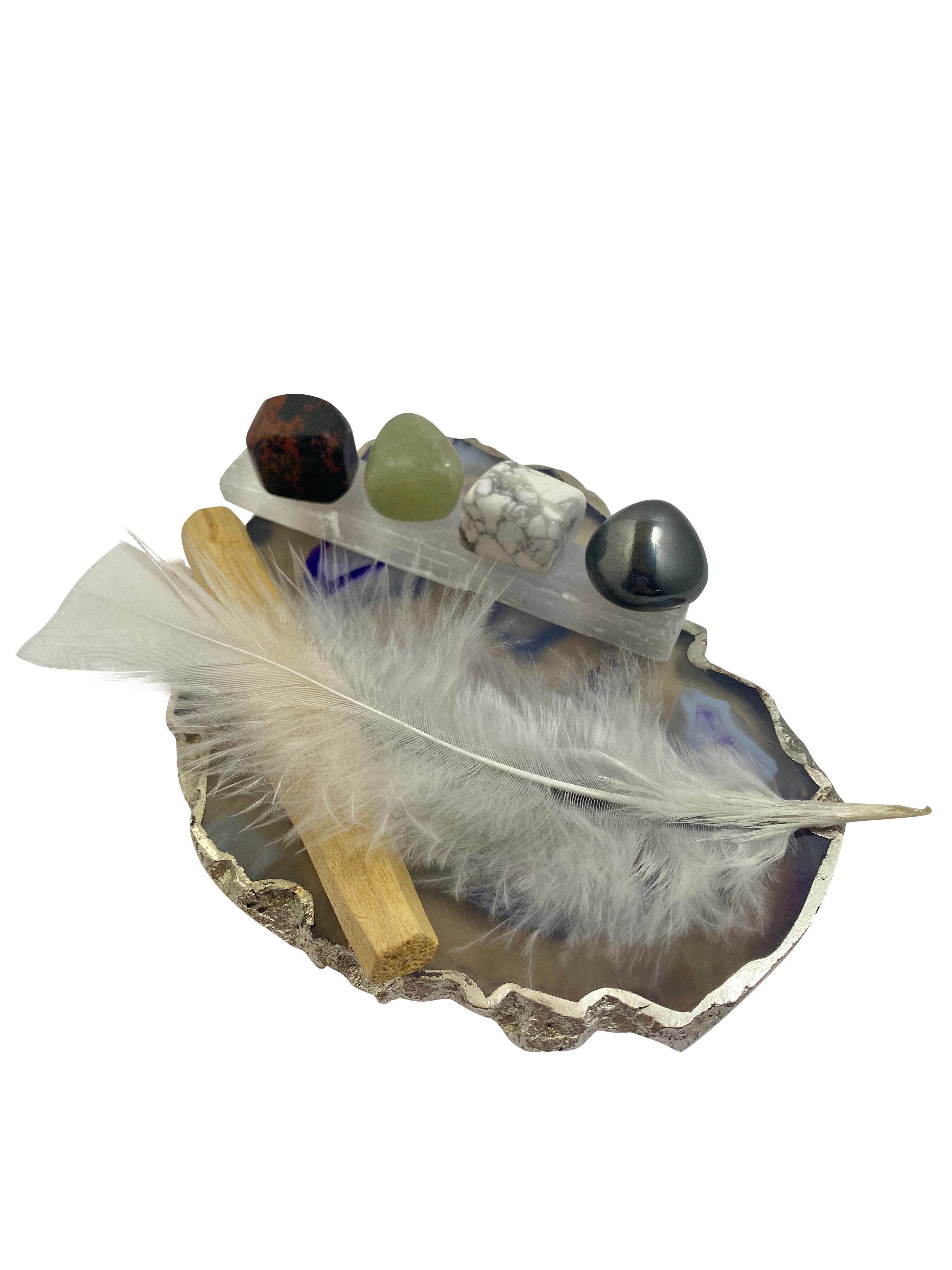 Crystals Tumbled & Smudge Gift Set F