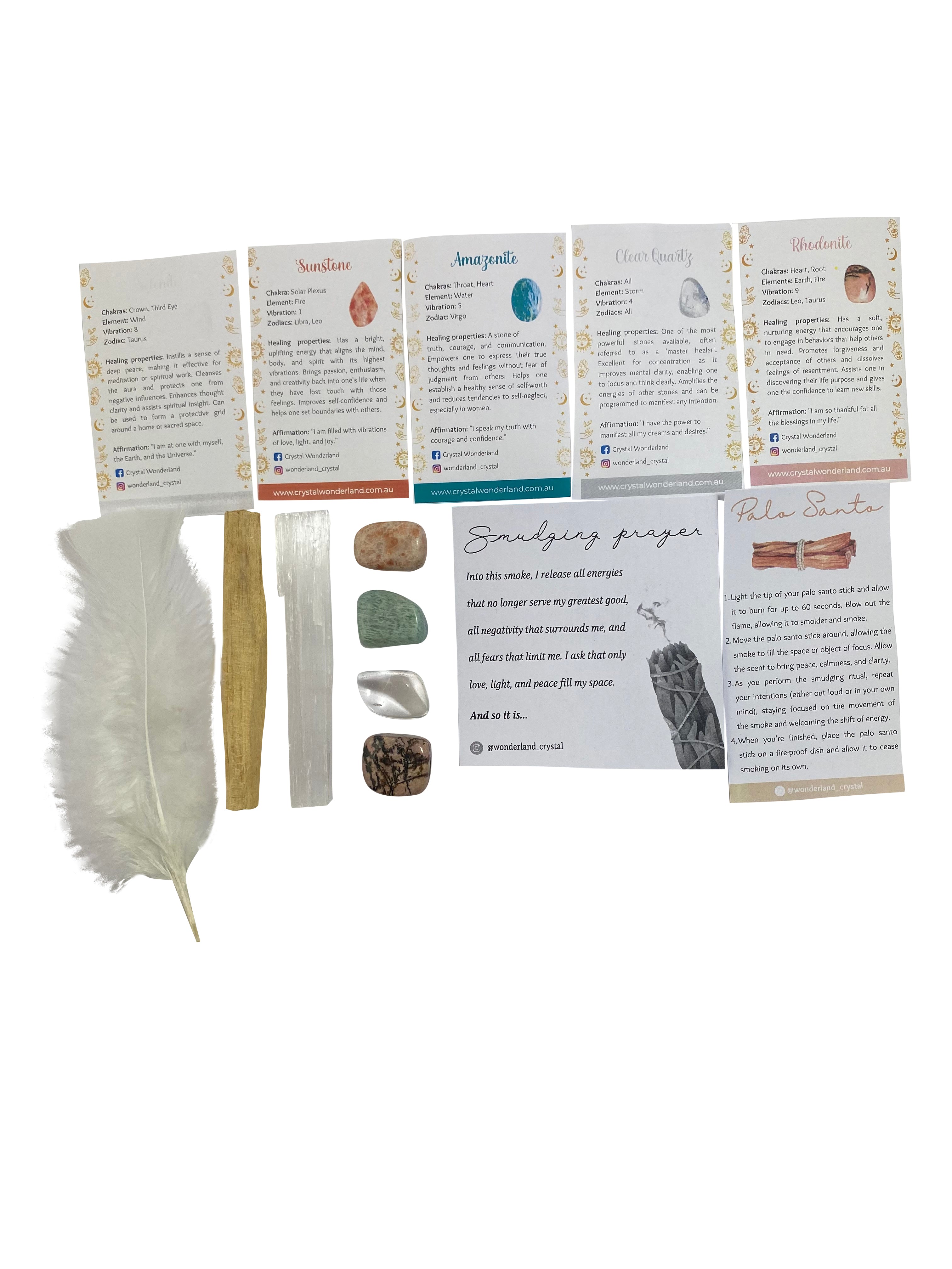Crystals Tumbled & Smudge Gift Set D