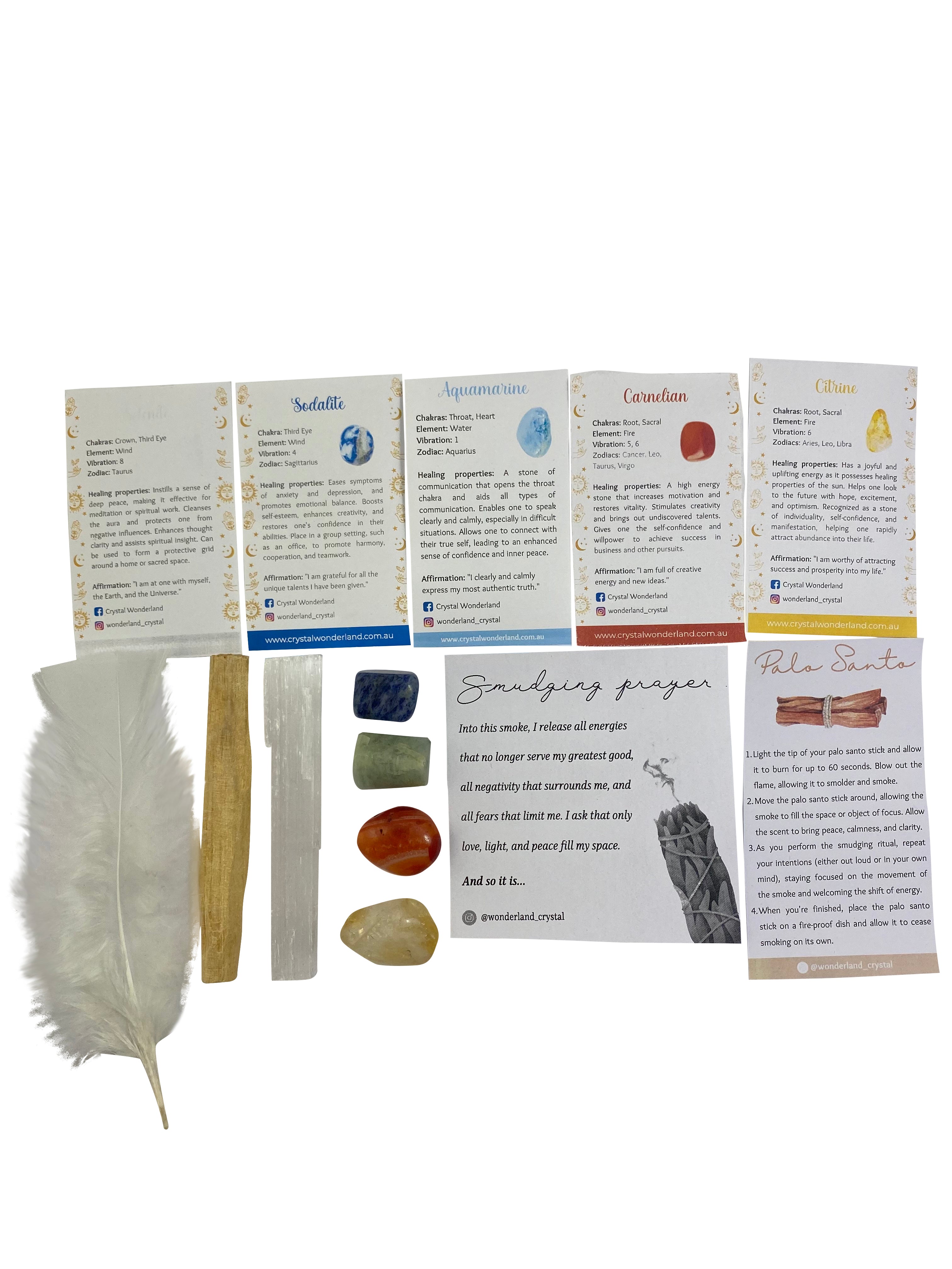 Crystals Tumbled & Smudge Gift Set E