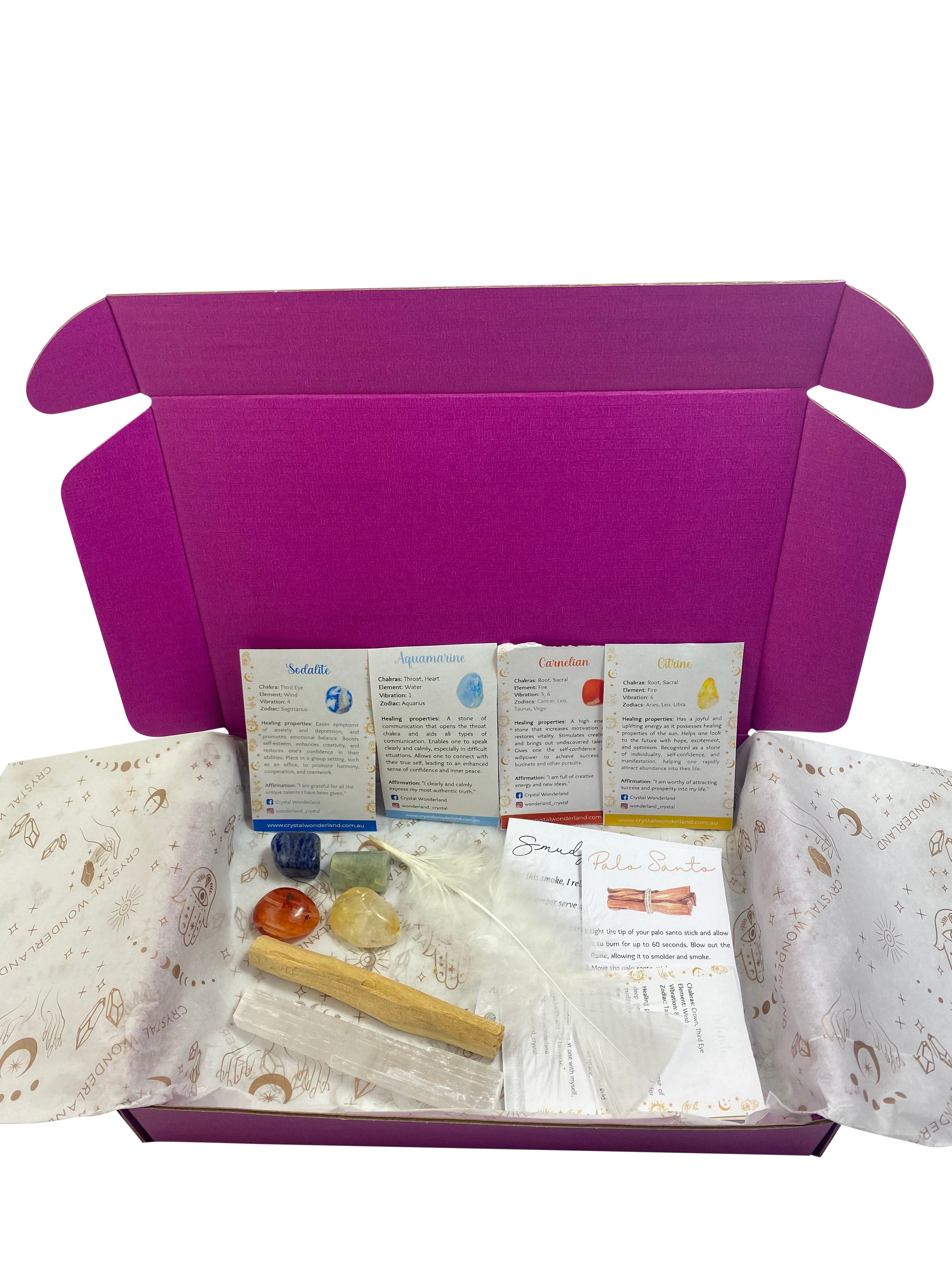 Crystals Tumbled & Smudge Gift Set E