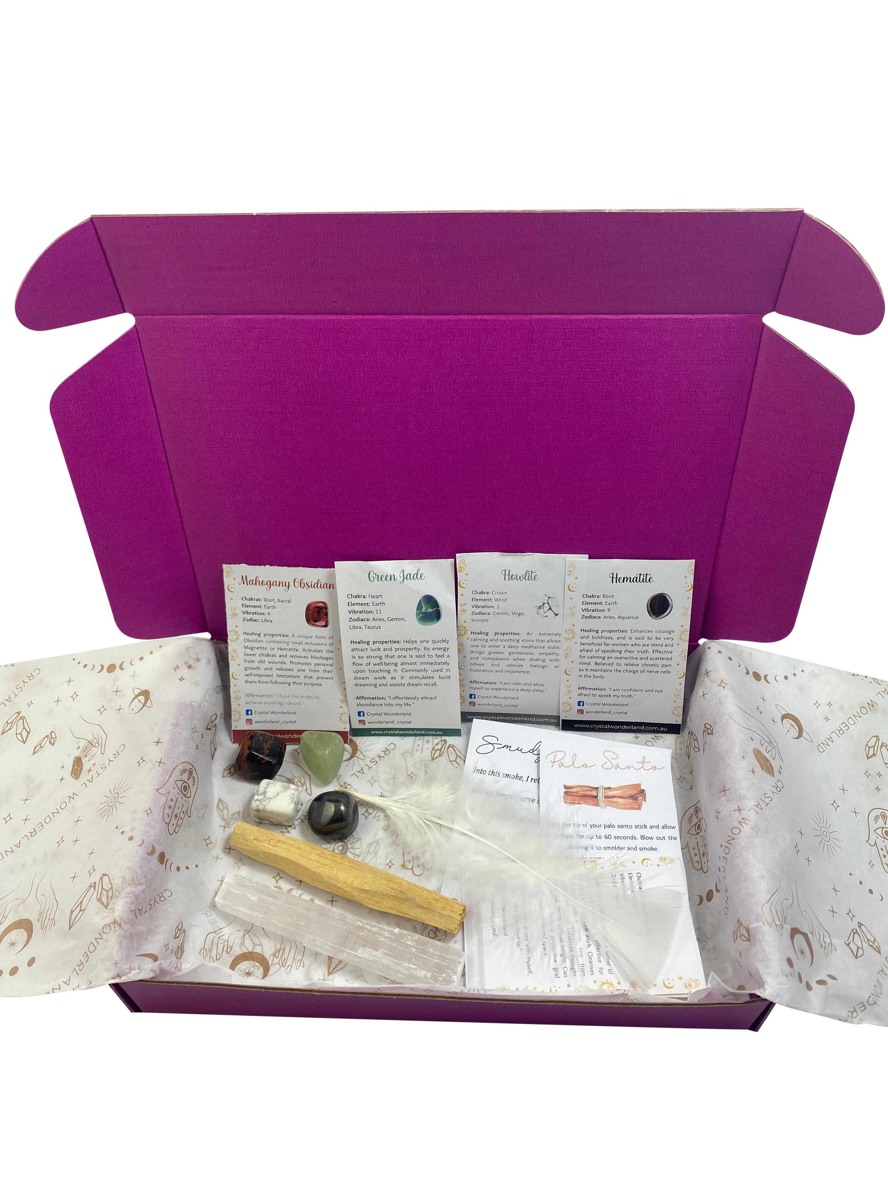 Crystals Tumbled & Smudge Gift Set F