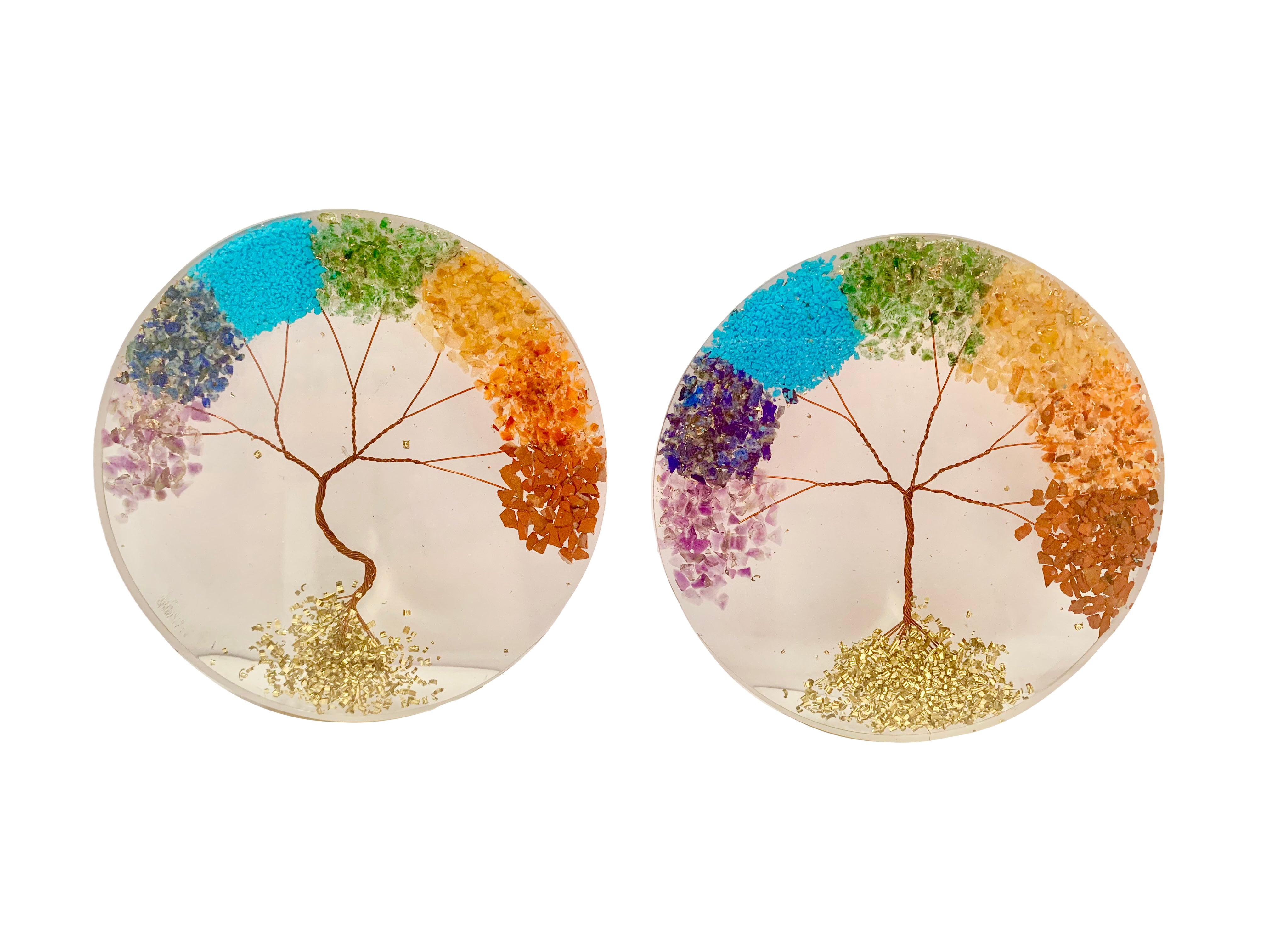 7 Chakras Tree of Life Crystal Coaster Orgonite