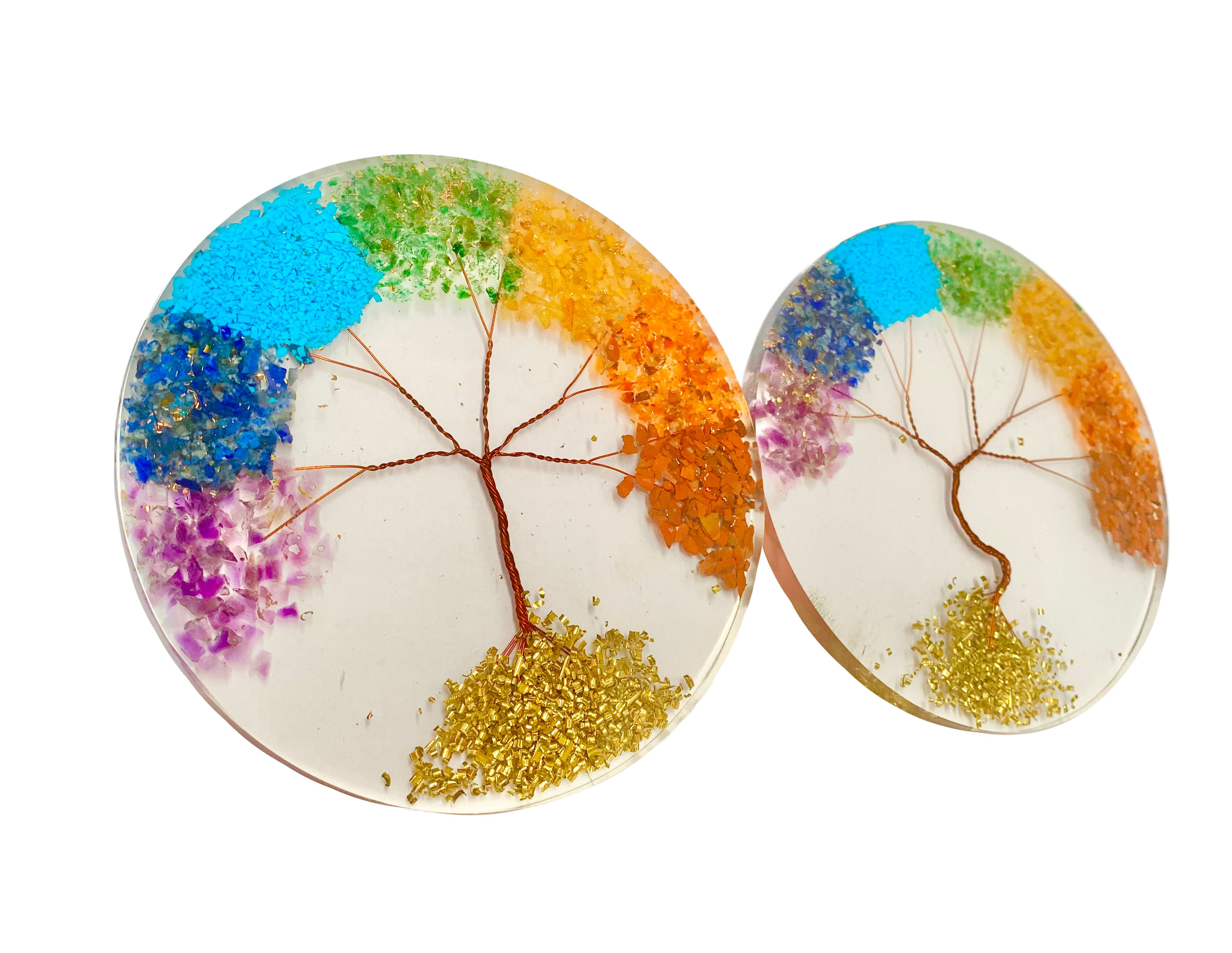 7 Chakras Tree of Life Crystal Coaster Orgonite