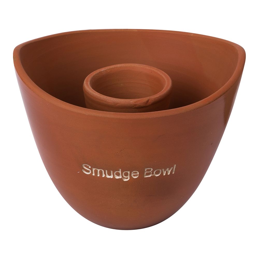 Large Natural Clay Smudge Bowl Holder