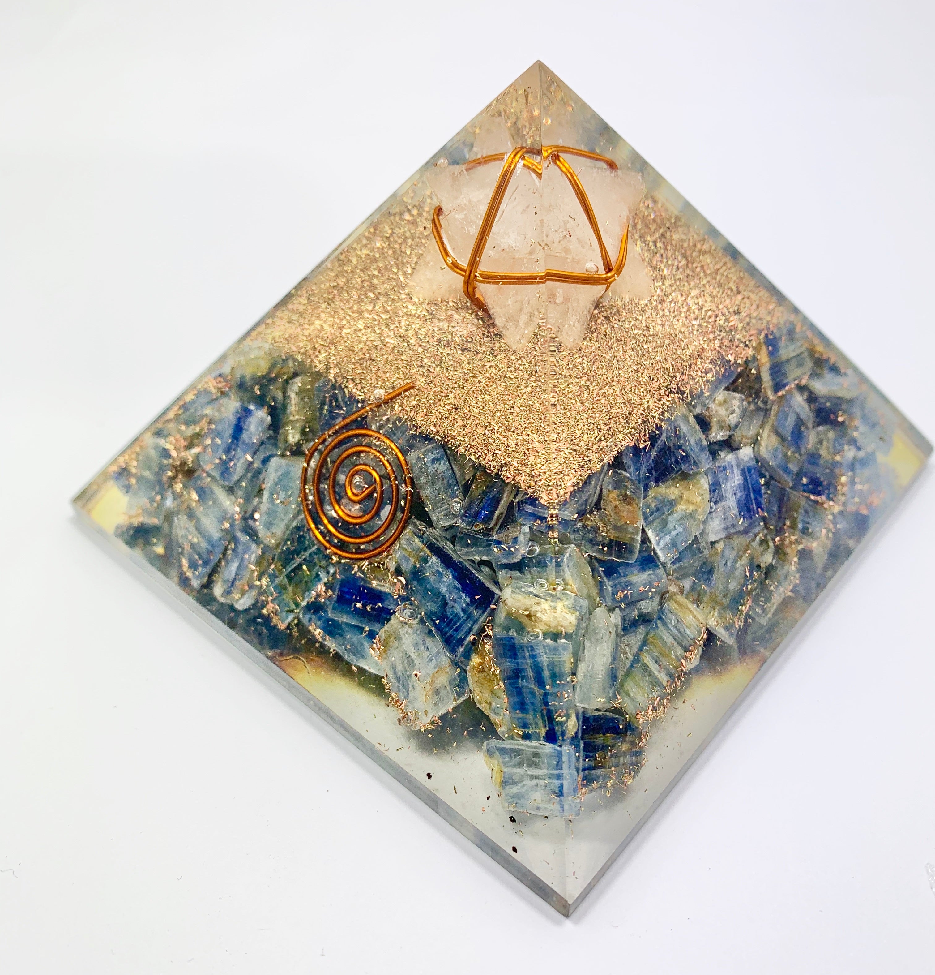 Kyanite Merkabah Orgonite Pyramid