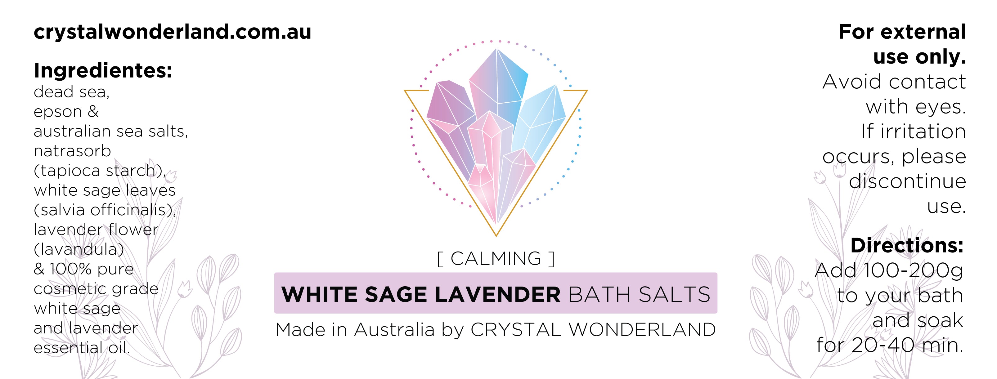 Lavender & Californian White Sage Calming Salt Bath Soak