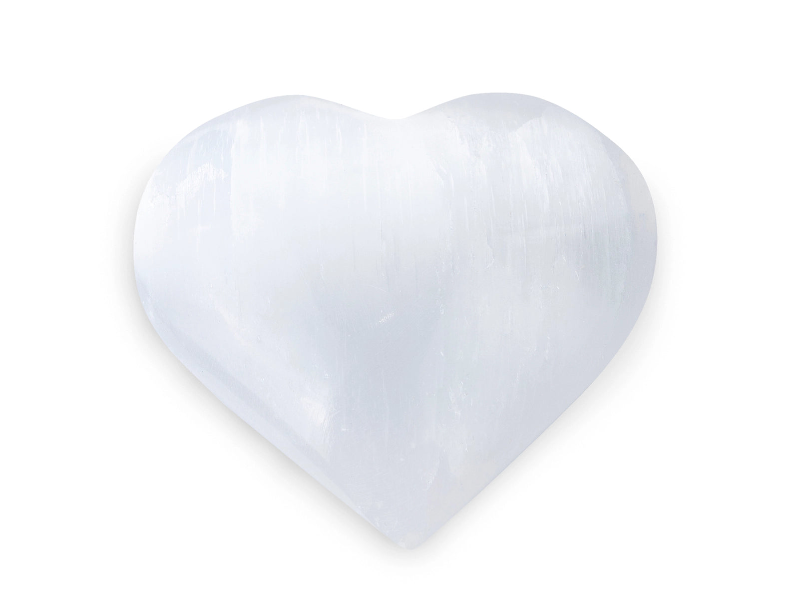 Selenite Heart Crystal Palm Stone 8cm