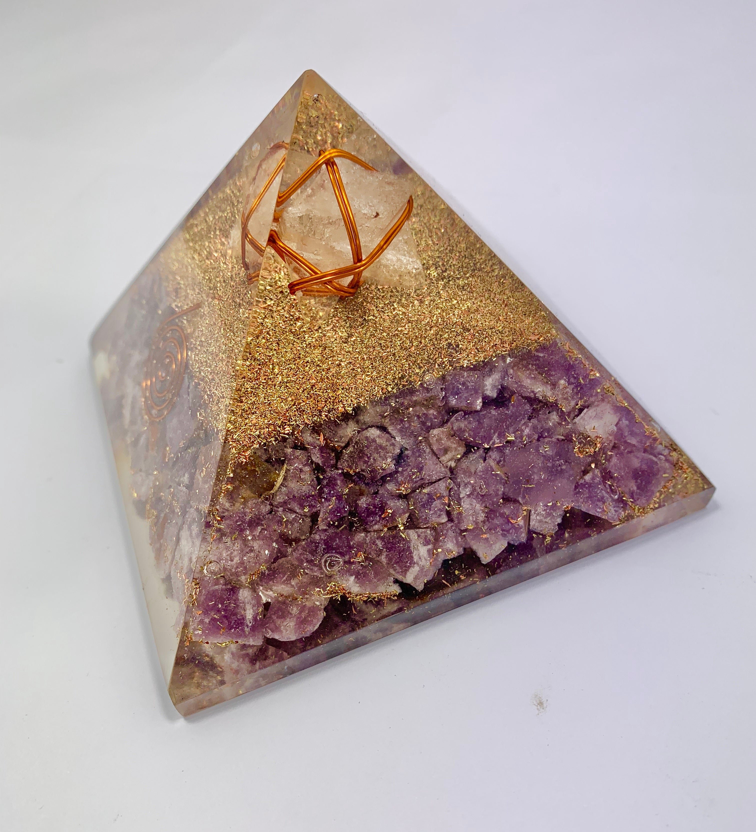 Lepidolite Orgonite Merkabah Pyramid