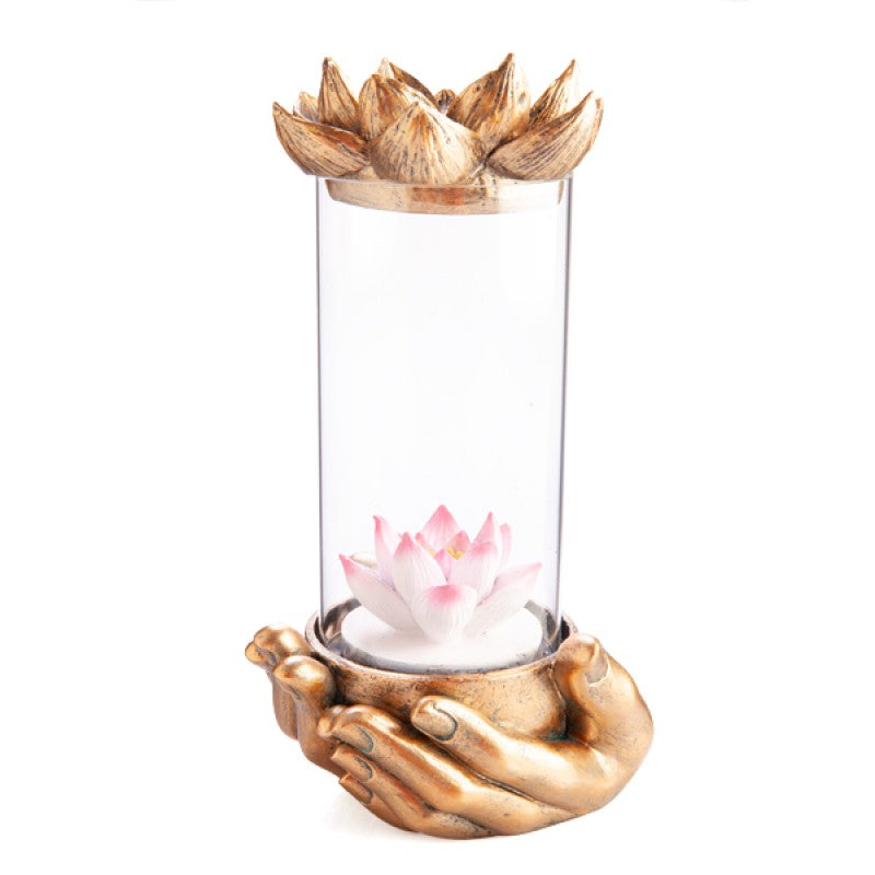Lotus Glass Case LED Backflow Cone Burner