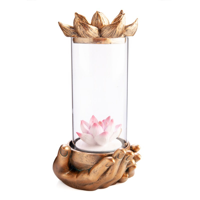 Lotus Glass Case LED Backflow Cone Burner