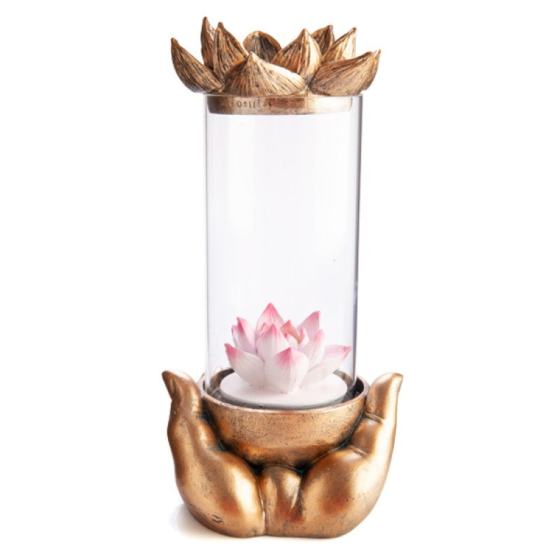 Lotus Glass Case LED Backflow Cone Burner