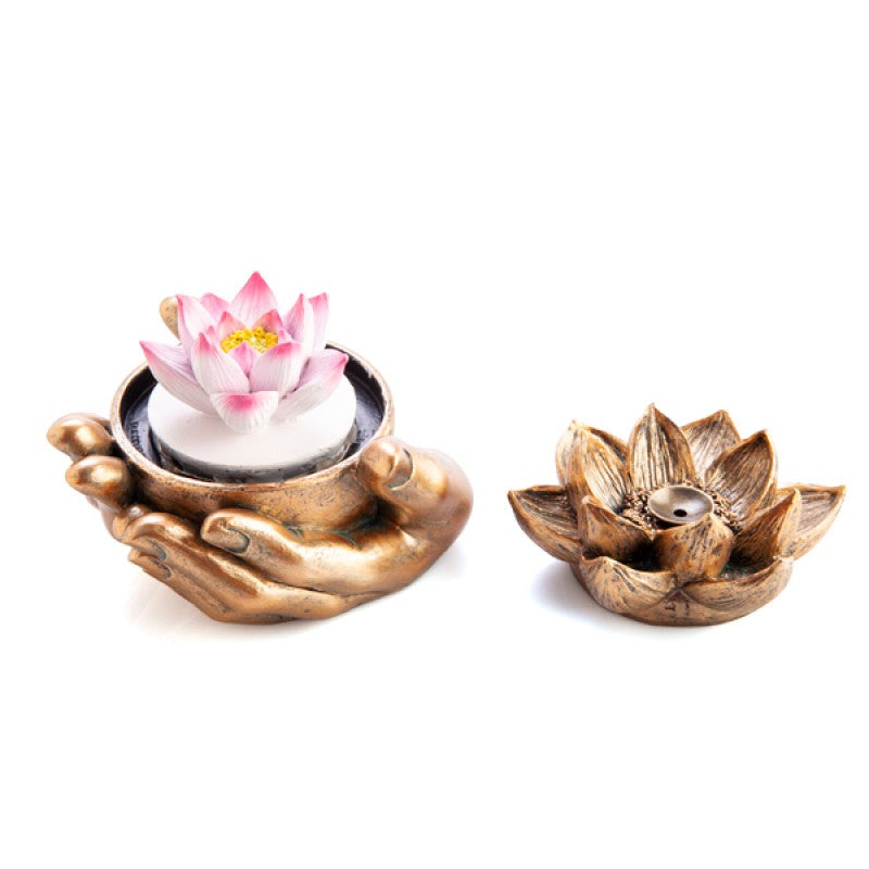Lotus Glass Case LED Backflow Cone Burner