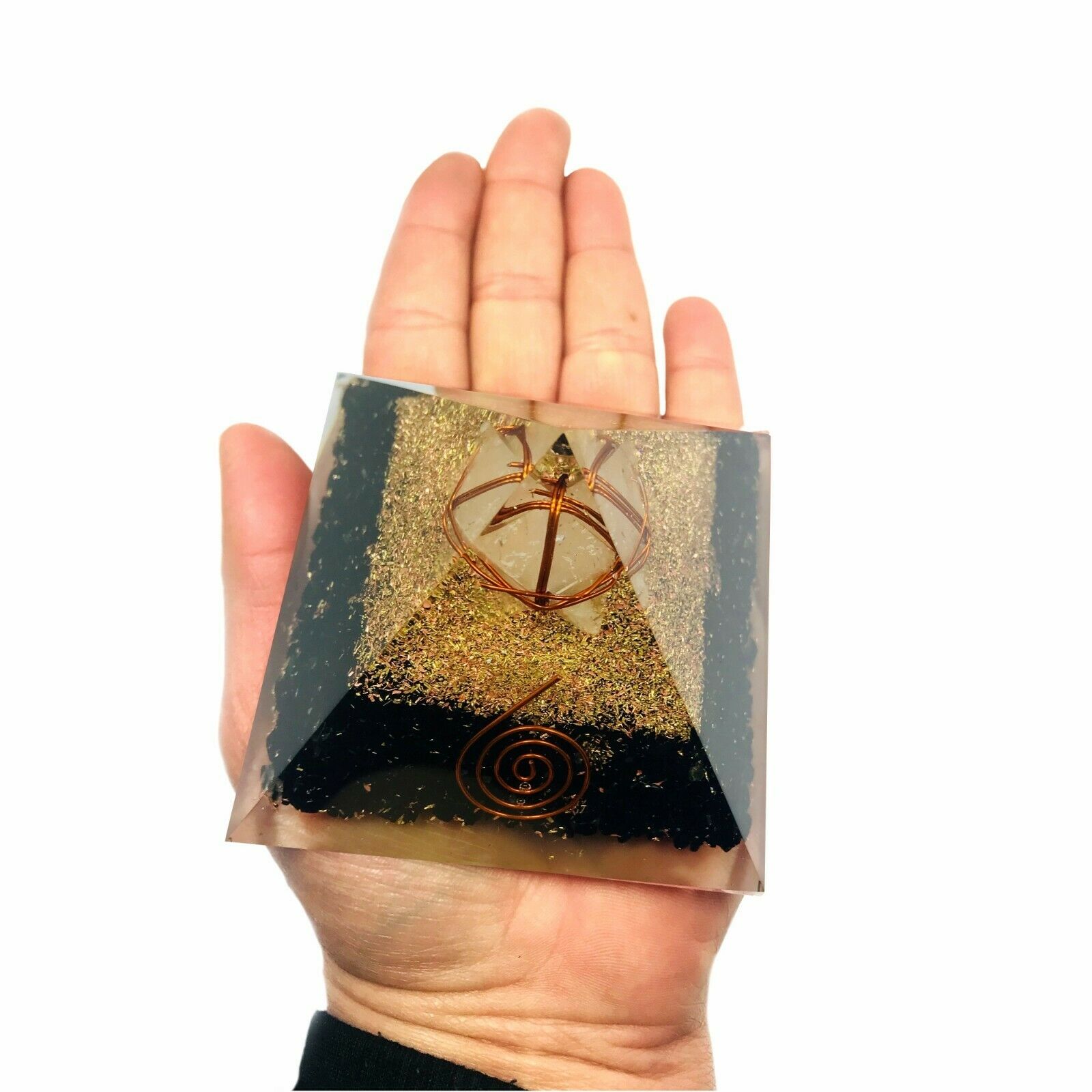 Black Tourmaline Orgonite Clear Quartz Merkabah Pyramid