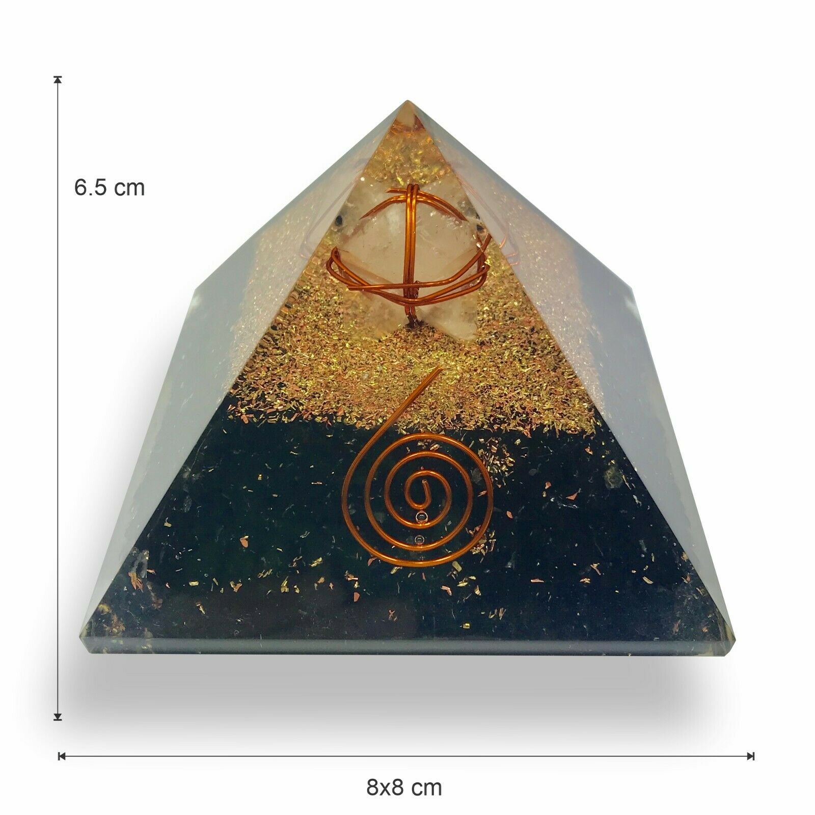 Black Tourmaline Orgonite Clear Quartz Merkabah Pyramid